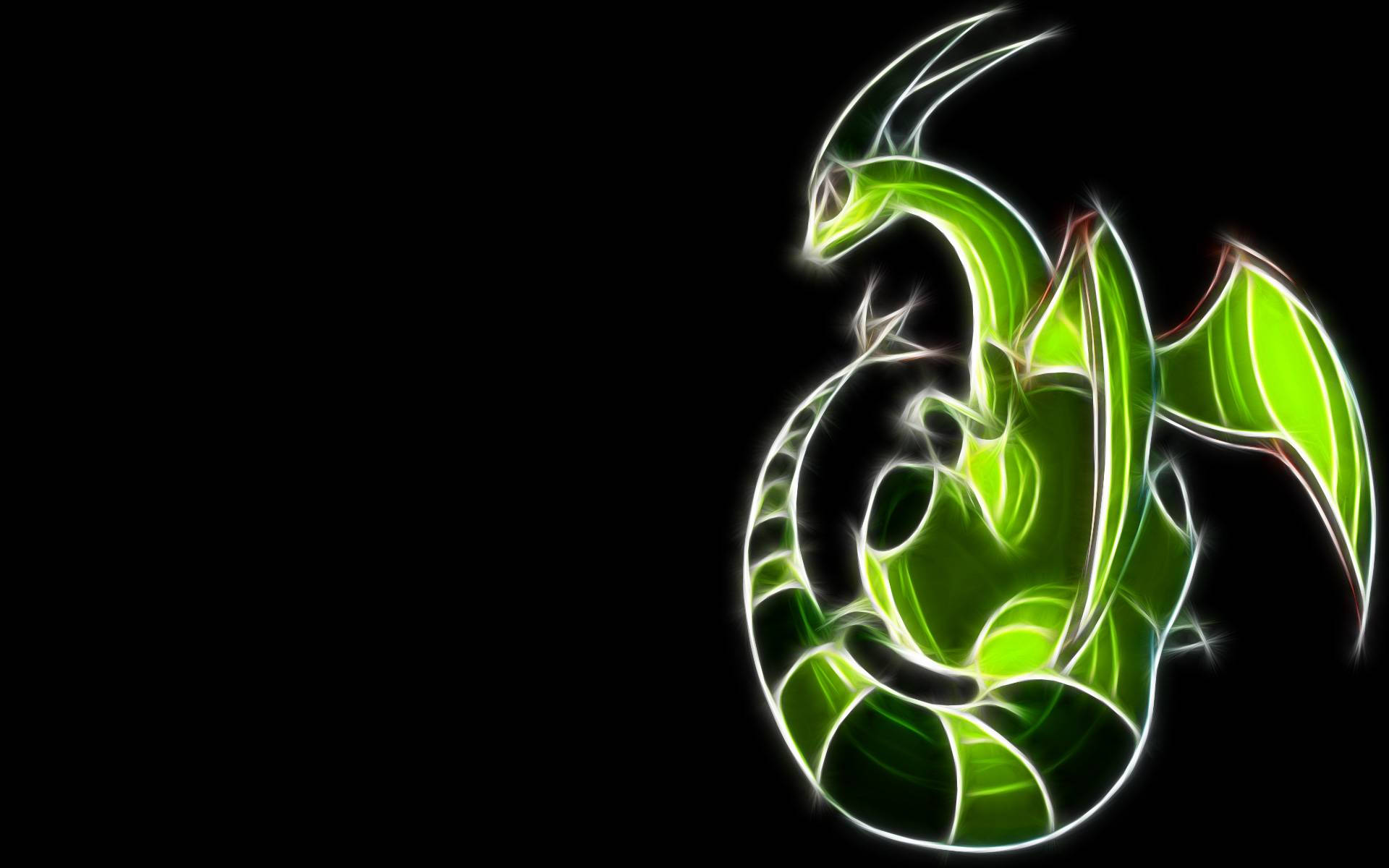 Green Flygon, neon green, glowing, Full HD Desktop Wallpaper
