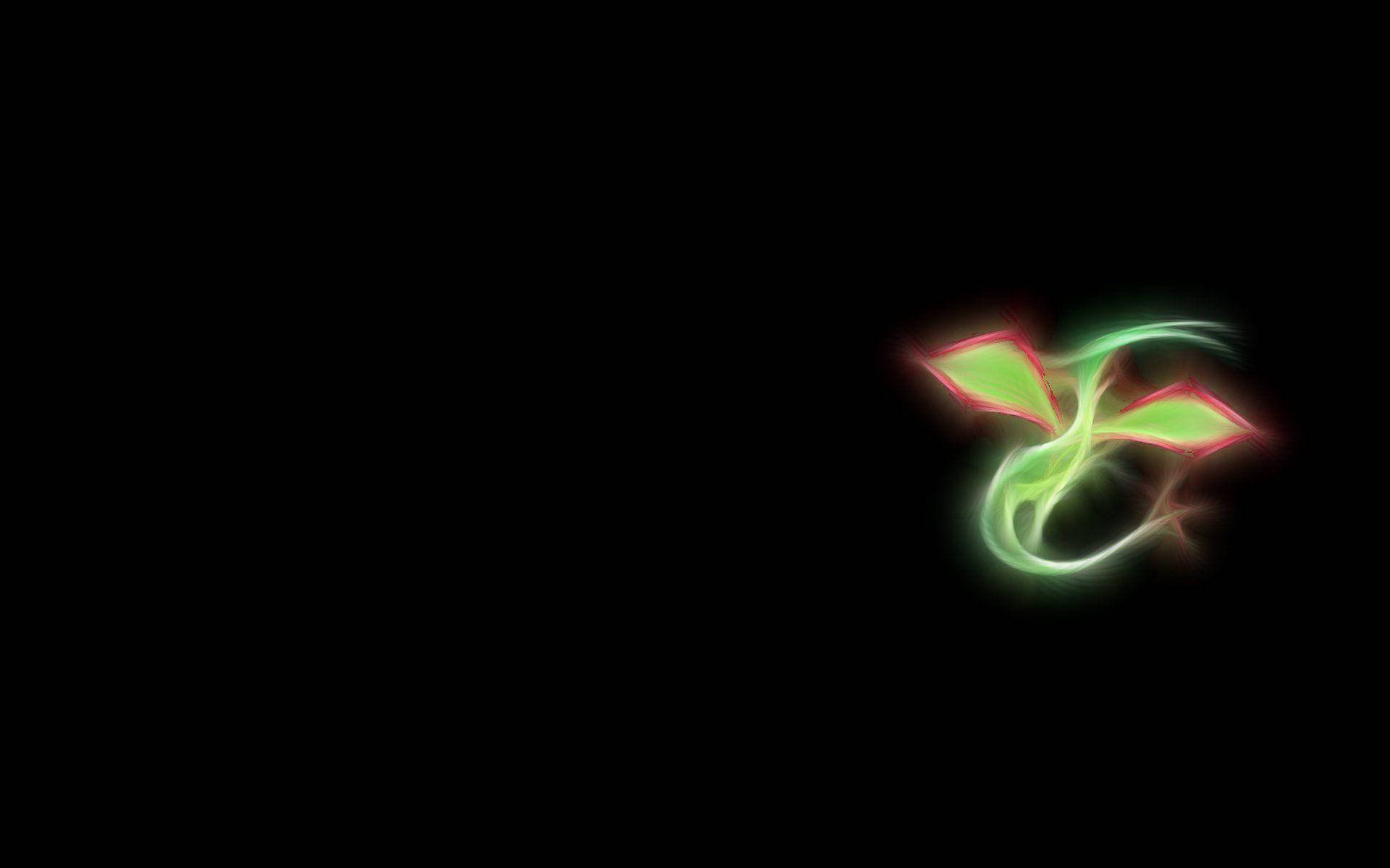 Flygon, neon green, red, Full HD Desktop Wallpaper