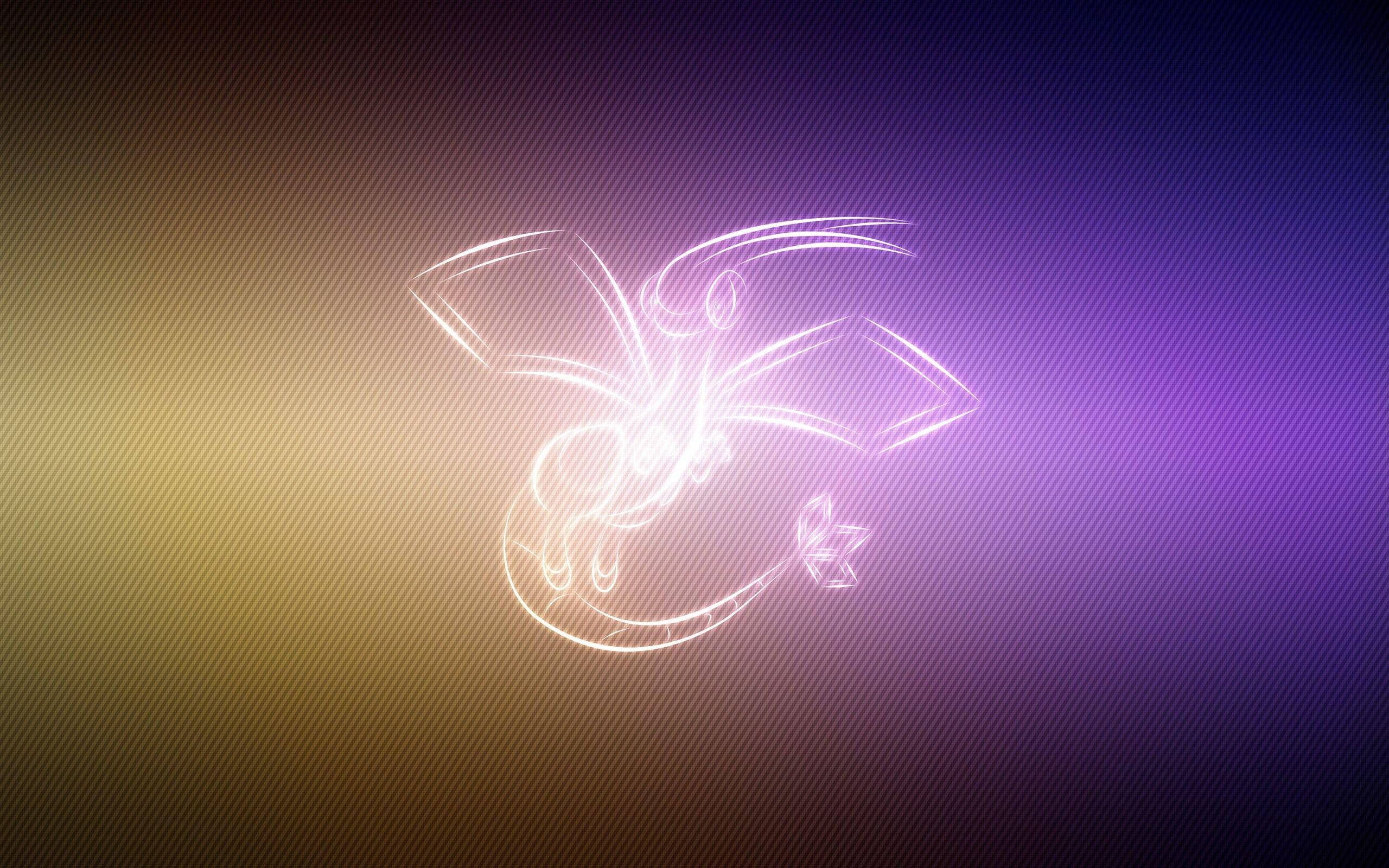 Flygon, white neon outline, gradient purple and gold striped background, 2K Desktop Wallpaper