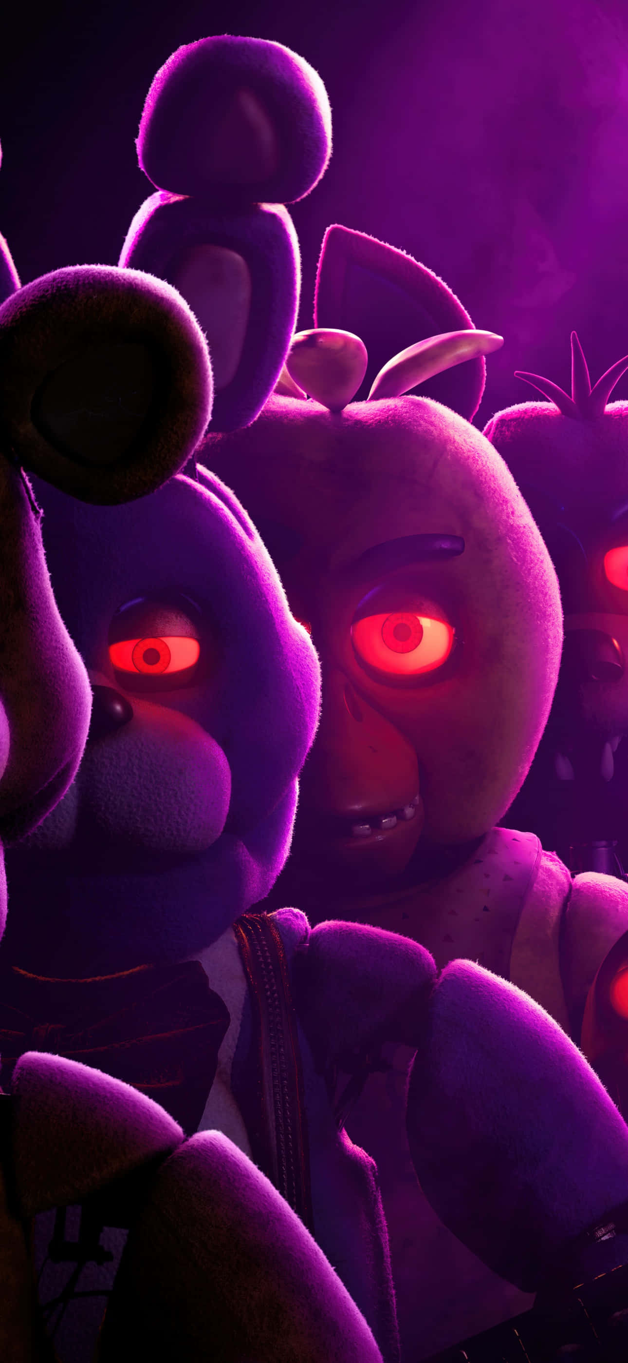 F N A F, red eyed animatronics, glowing red eyes, 2K Phone Wallpaper