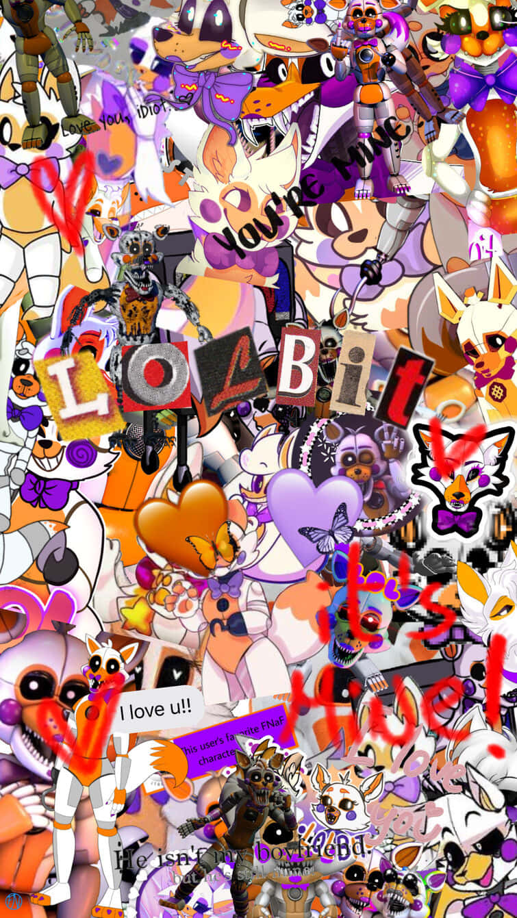 FNAF, collage, purple, HD Phone Wallpaper