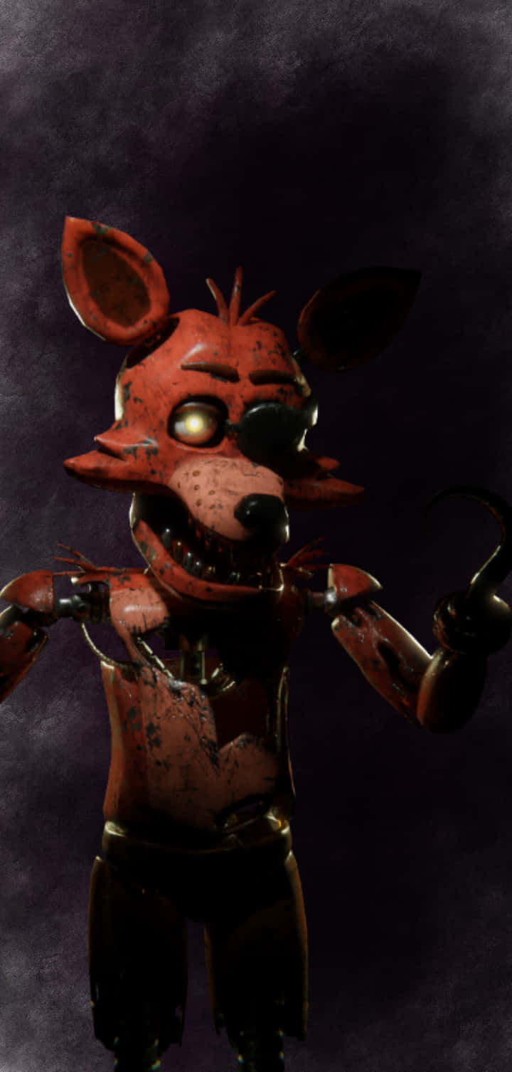 Fnaf Foxy, red animatronic fox, glowing eyes, HD Phone Wallpaper