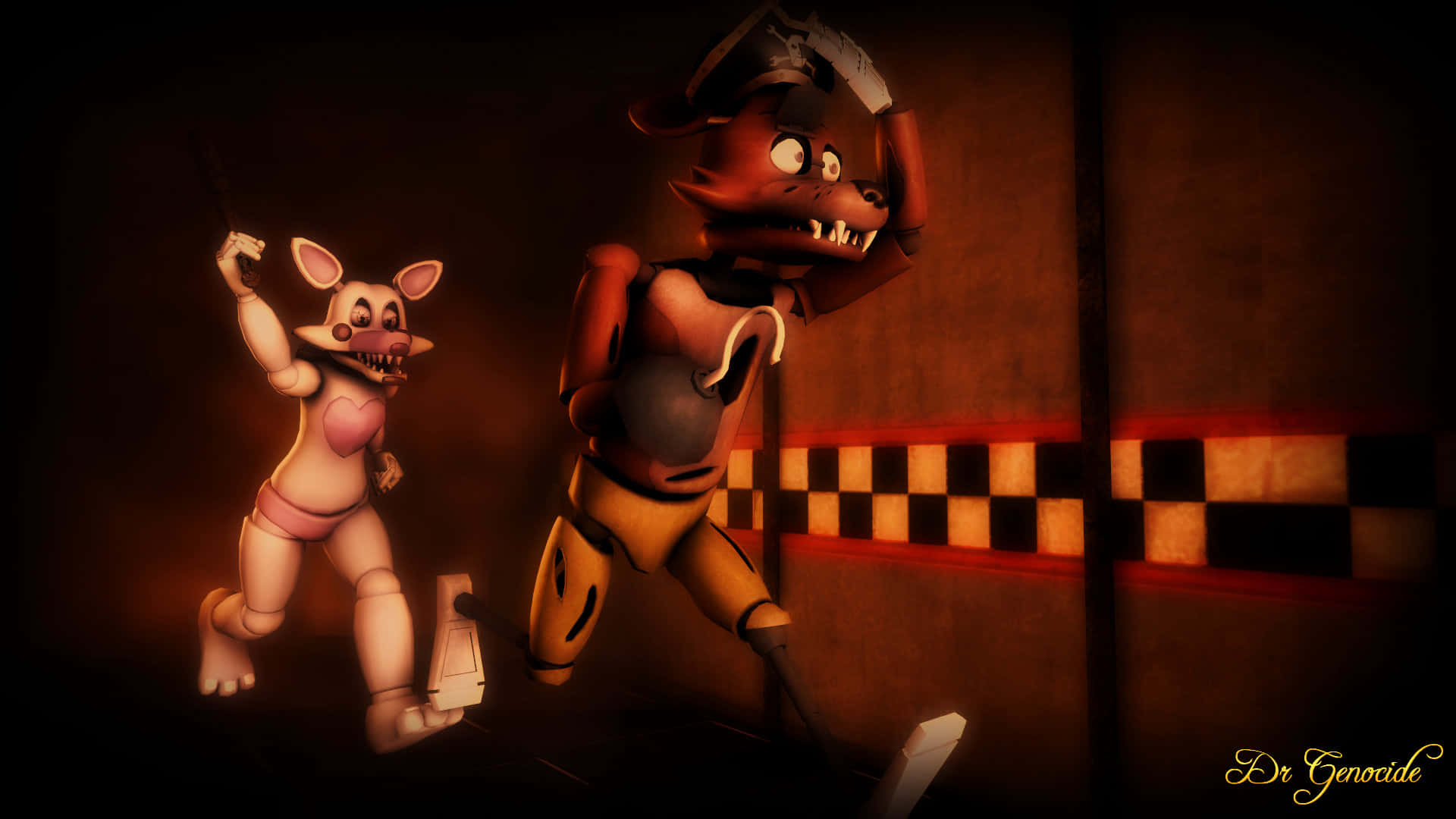 Fnaf Foxy, five nights at freddy's, animatronic characters, Full HD Desktop Wallpaper