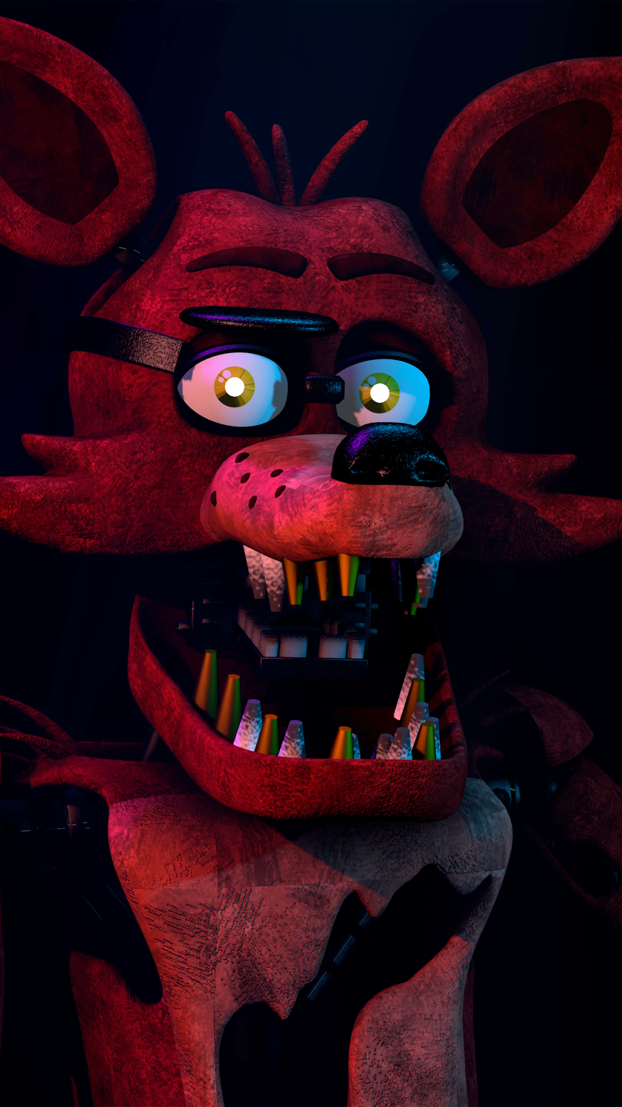 Fnaf Foxy, five nights at freddy's, red animatronic fox, 4K Phone Wallpaper