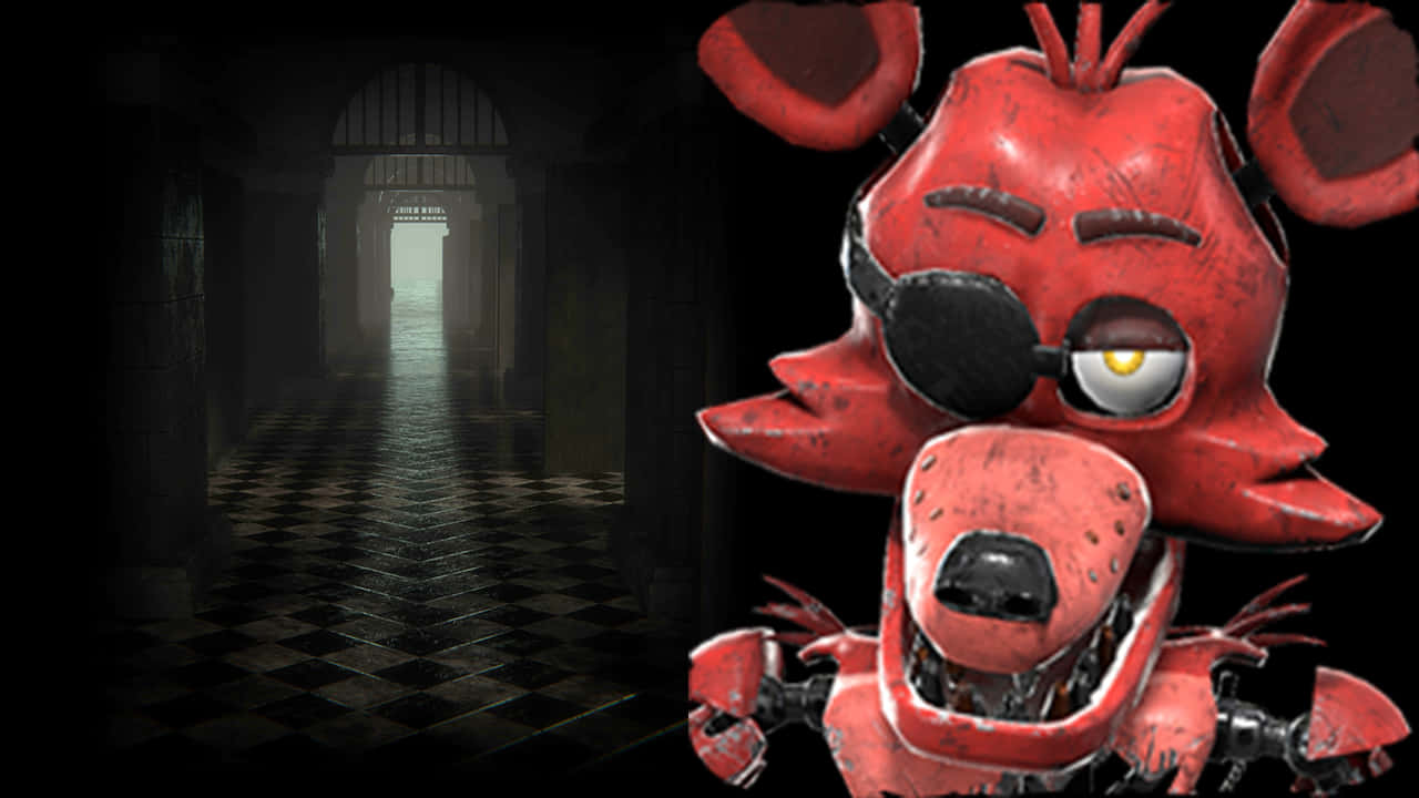 Fnaf Foxy, red animatronic fox, black eye patch, HD Desktop Wallpaper
