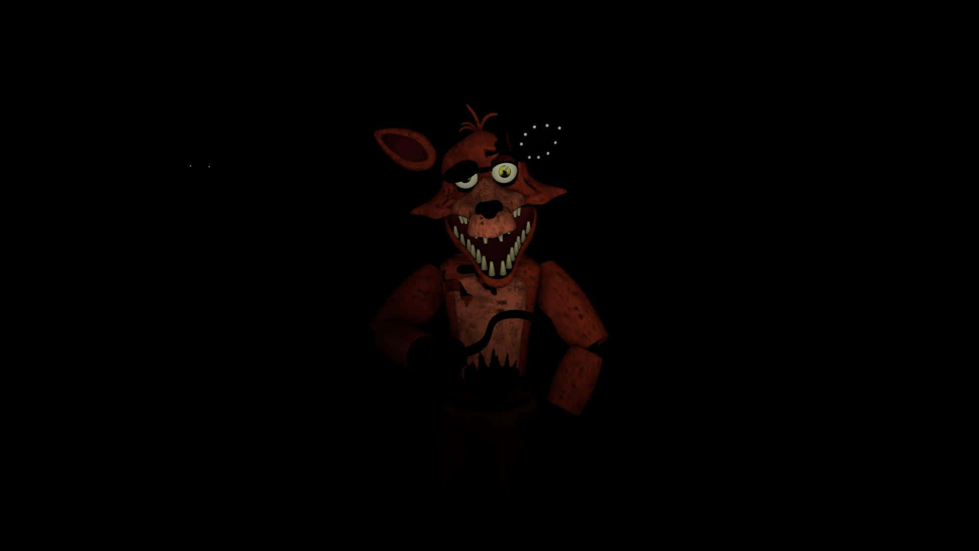 FNAF Jumpscare, animatronic fox, glowing eyes, Full HD Desktop Wallpaper