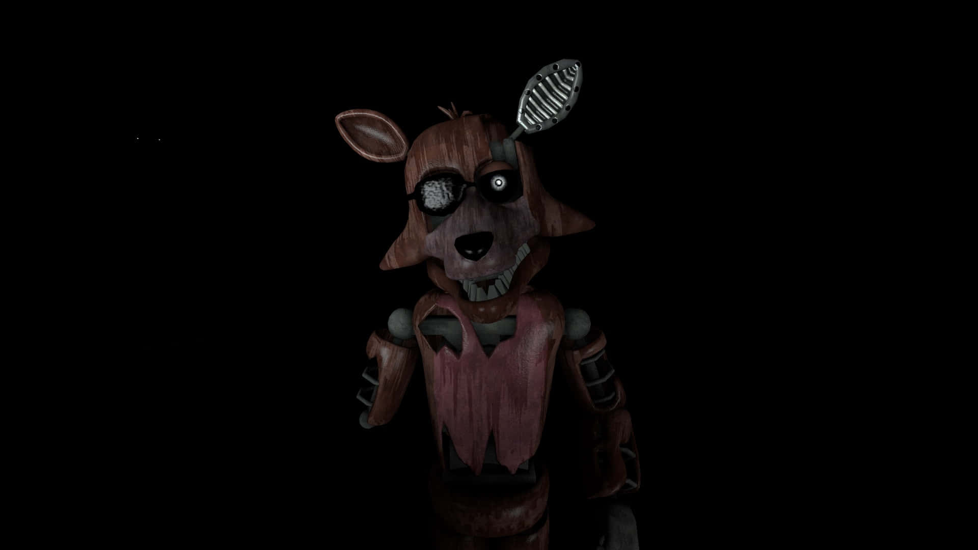FNAF Jumpscare, animatronic fox, broken eye, Full HD Desktop Wallpaper