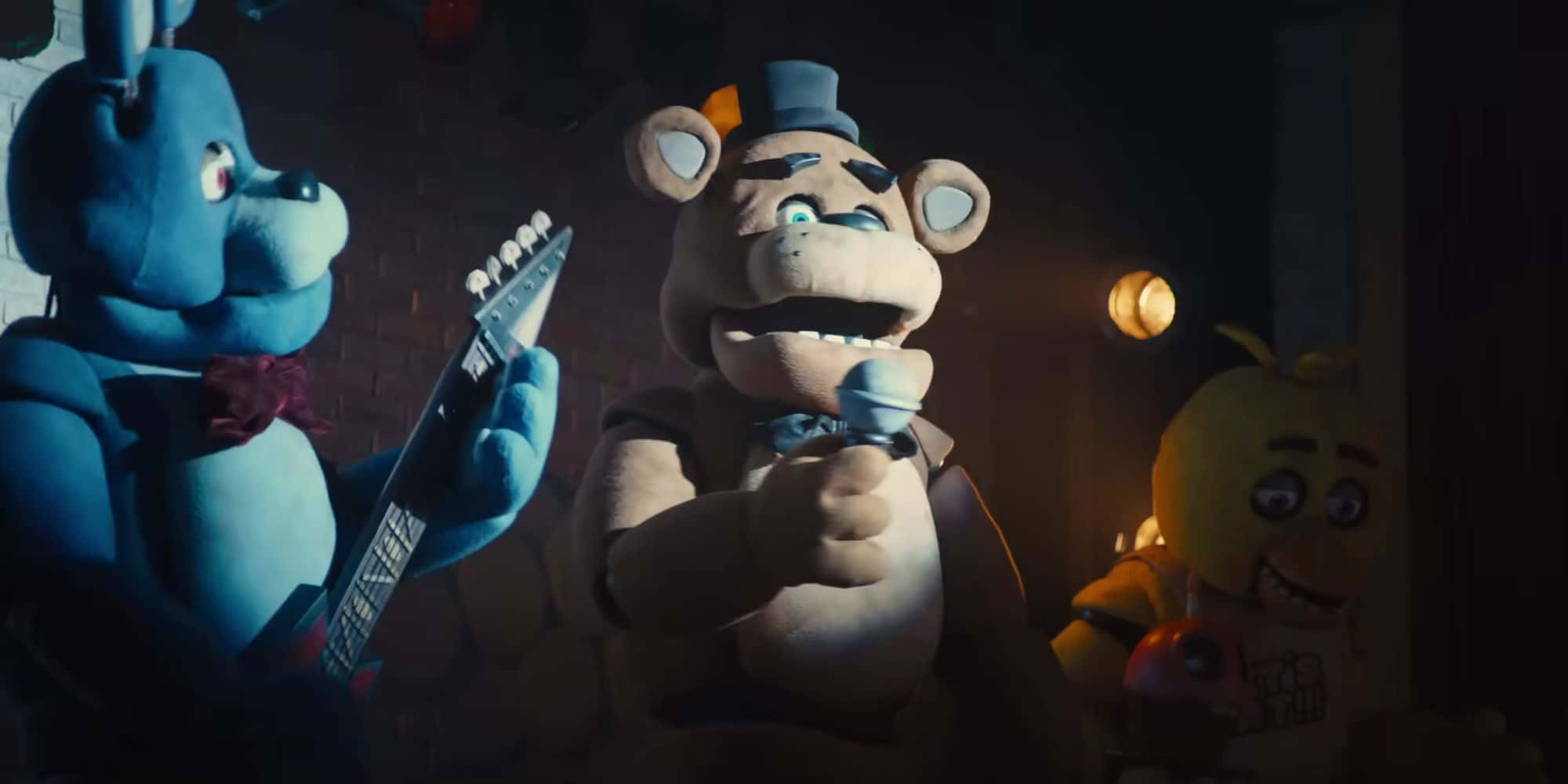 Fnaf Movie, animatronic band, dim stage lights, Full HD Desktop Wallpaper