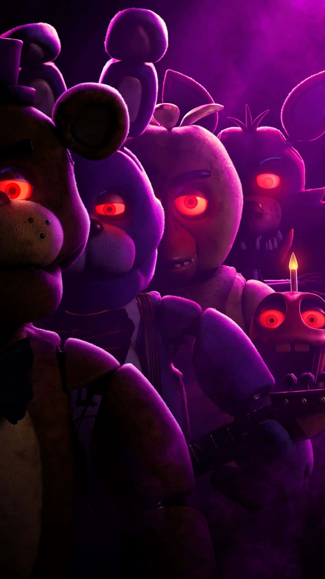 Fnaf, animated characters, glowing red eyes, Full HD Phone Wallpaper