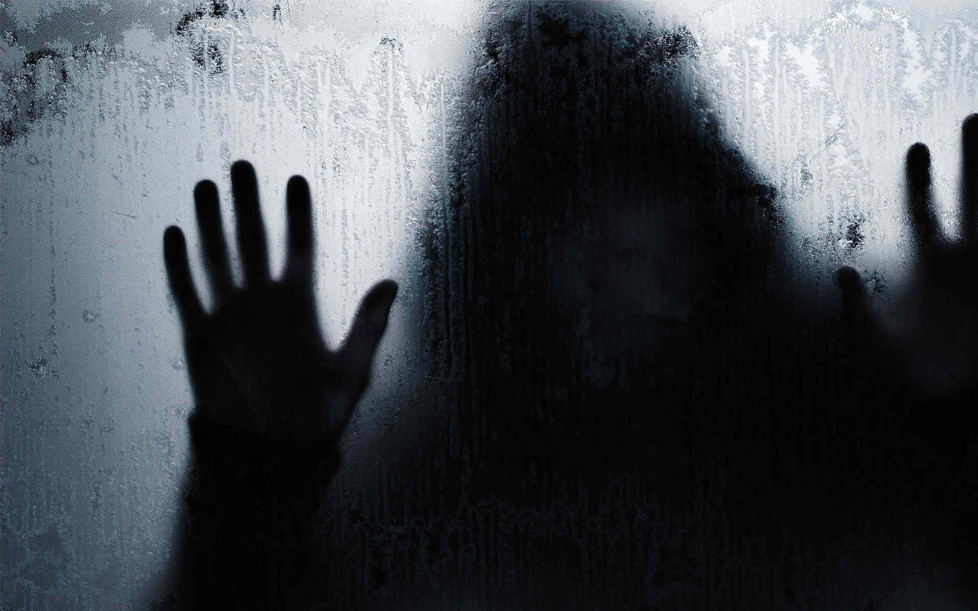 shadowy figure, frosty window, long hair, Full HD Desktop Wallpaper
