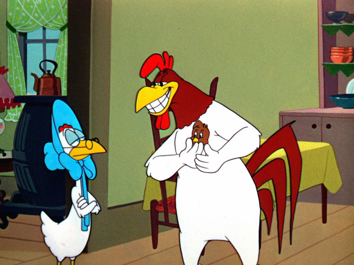 Foghorn Leghorn, rooster, chick, HD Desktop Wallpaper