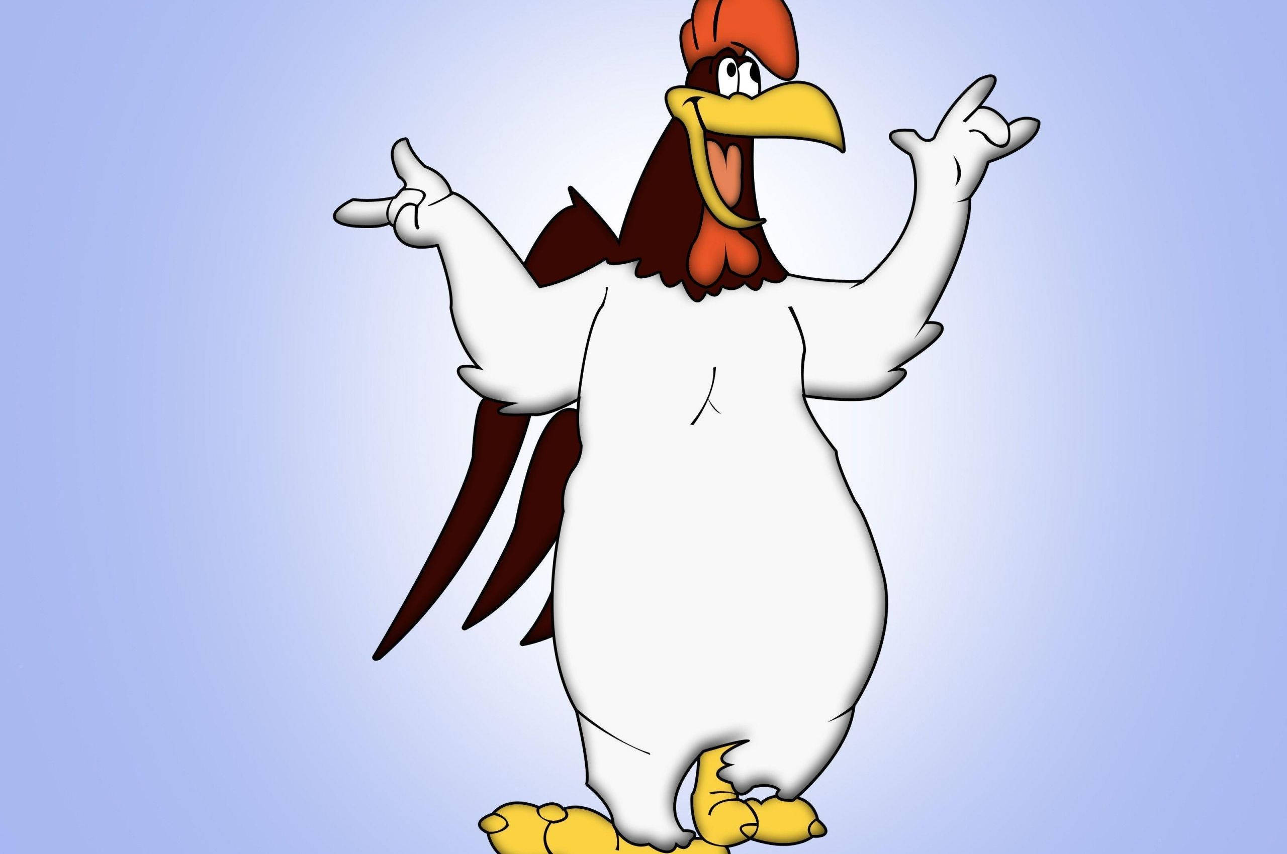 Foghorn Leghorn, white feathers, red comb, 2K Desktop Wallpaper