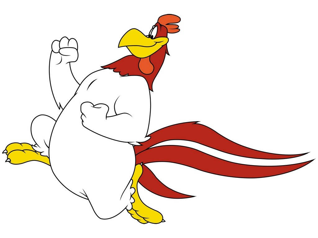 Foghorn Leghorn, red comb, tail feathers, SD Desktop Wallpaper