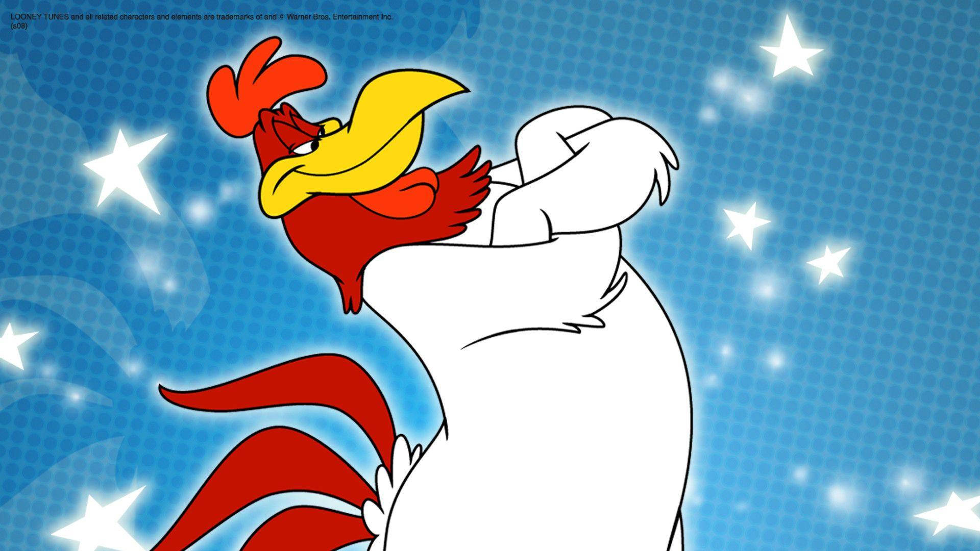 Foghorn Leghorn, red comb, yellow beak, Full HD Desktop Wallpaper