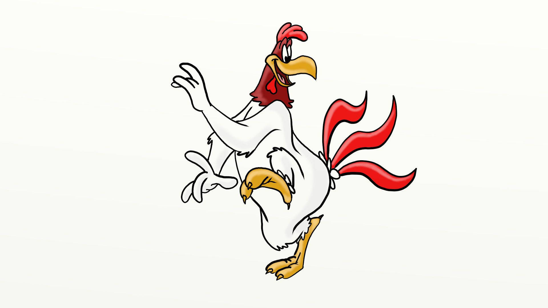 Foghorn Leghorn, red comb, tail feathers, Full HD Desktop Wallpaper