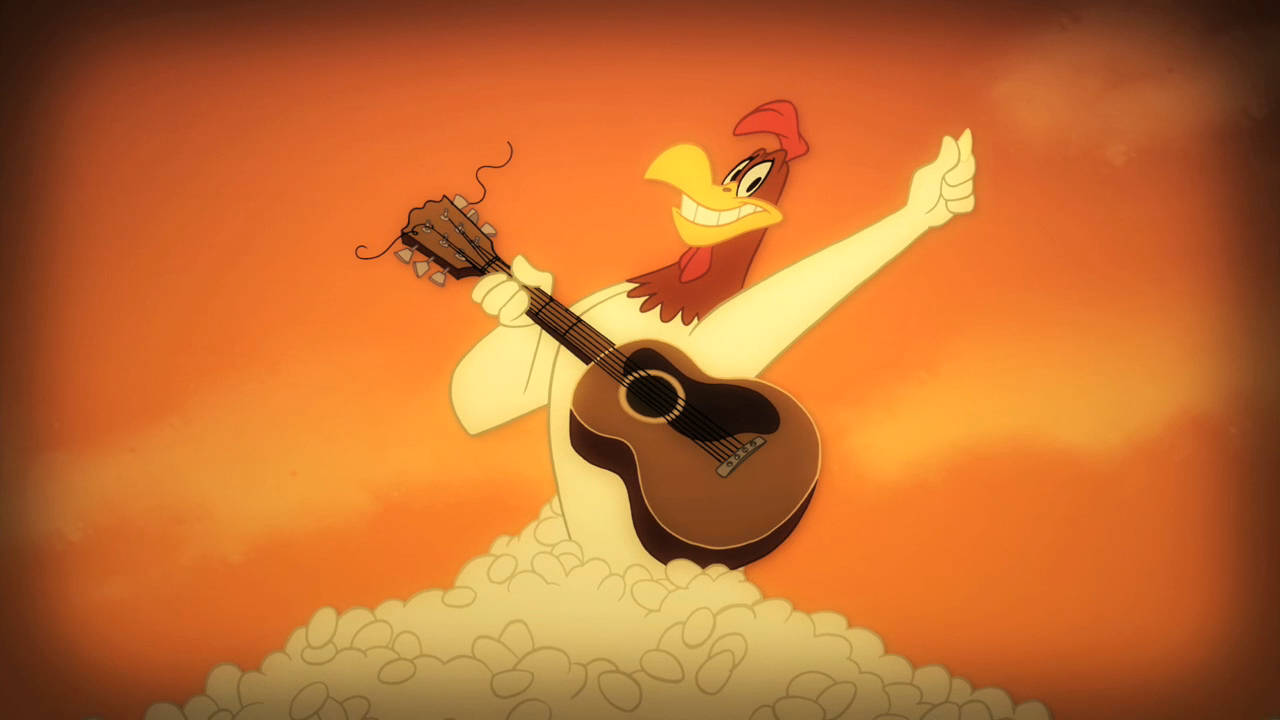 Foghorn Leghorn, guitar, cloud, HD Desktop Wallpaper