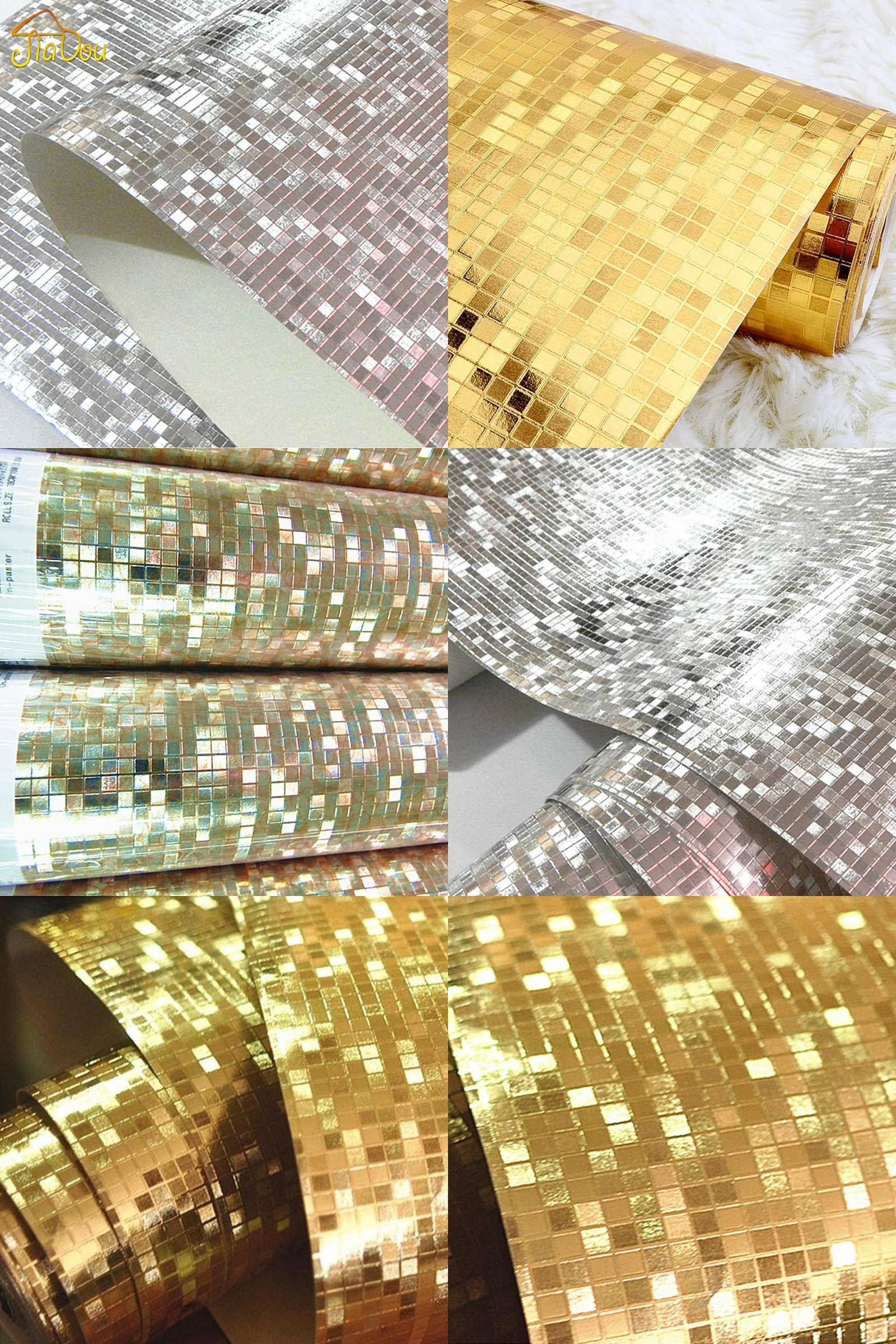 gold foil mirror effect, shimmering gold, silver glitter, Full HD Phone Wallpaper