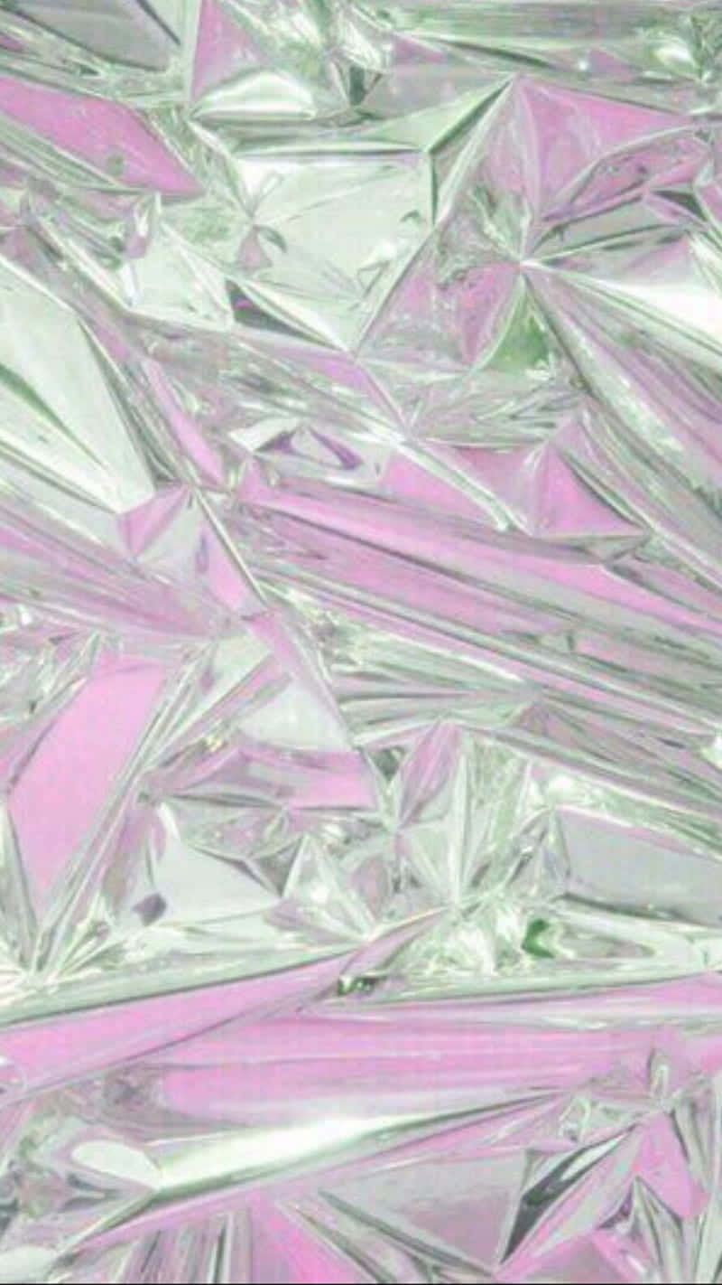 silver aesthetic iphone, crinkled metallic foil, pink and silver geometric facets, HD Phone Wallpaper