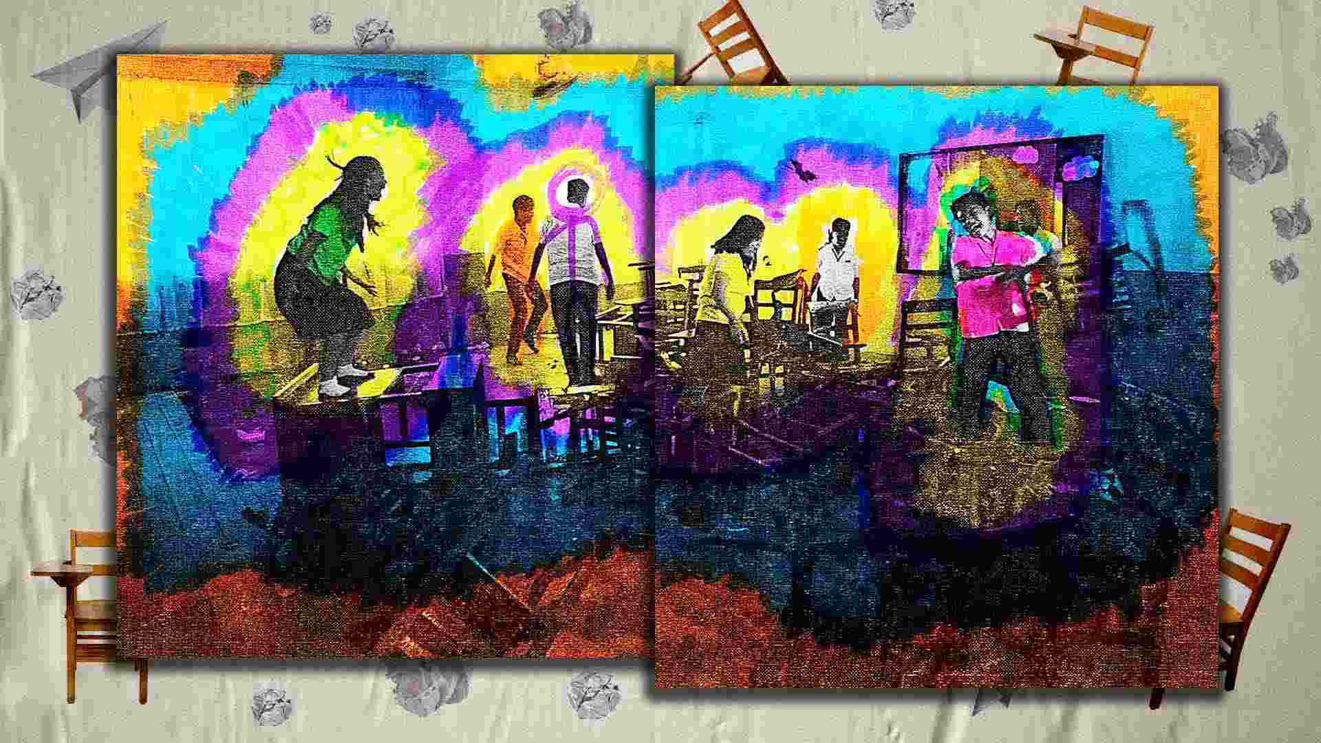 Filipino, modern folk art, abstract collage, Full HD Desktop Wallpaper