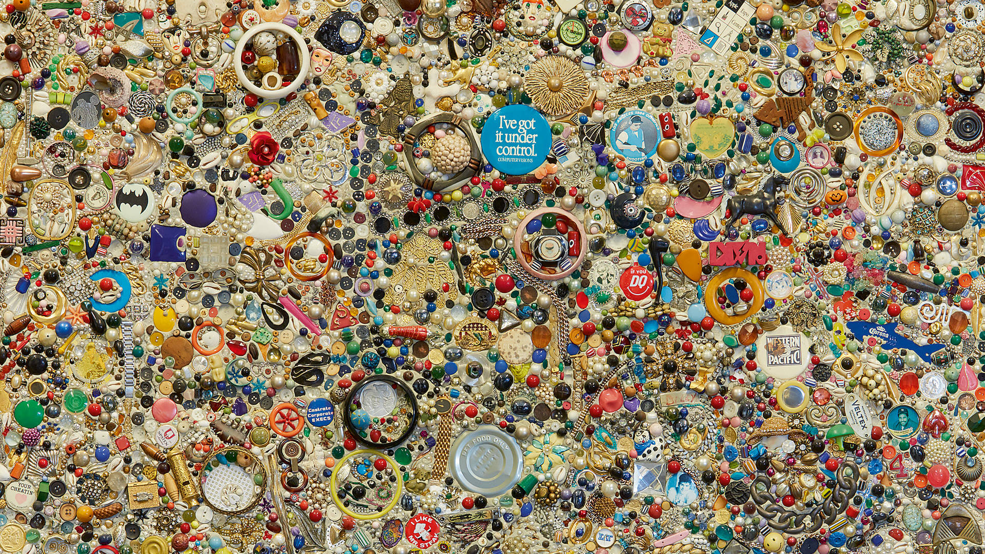 modern multicolored folk art, vintage buttons, beads, Full HD Desktop Wallpaper