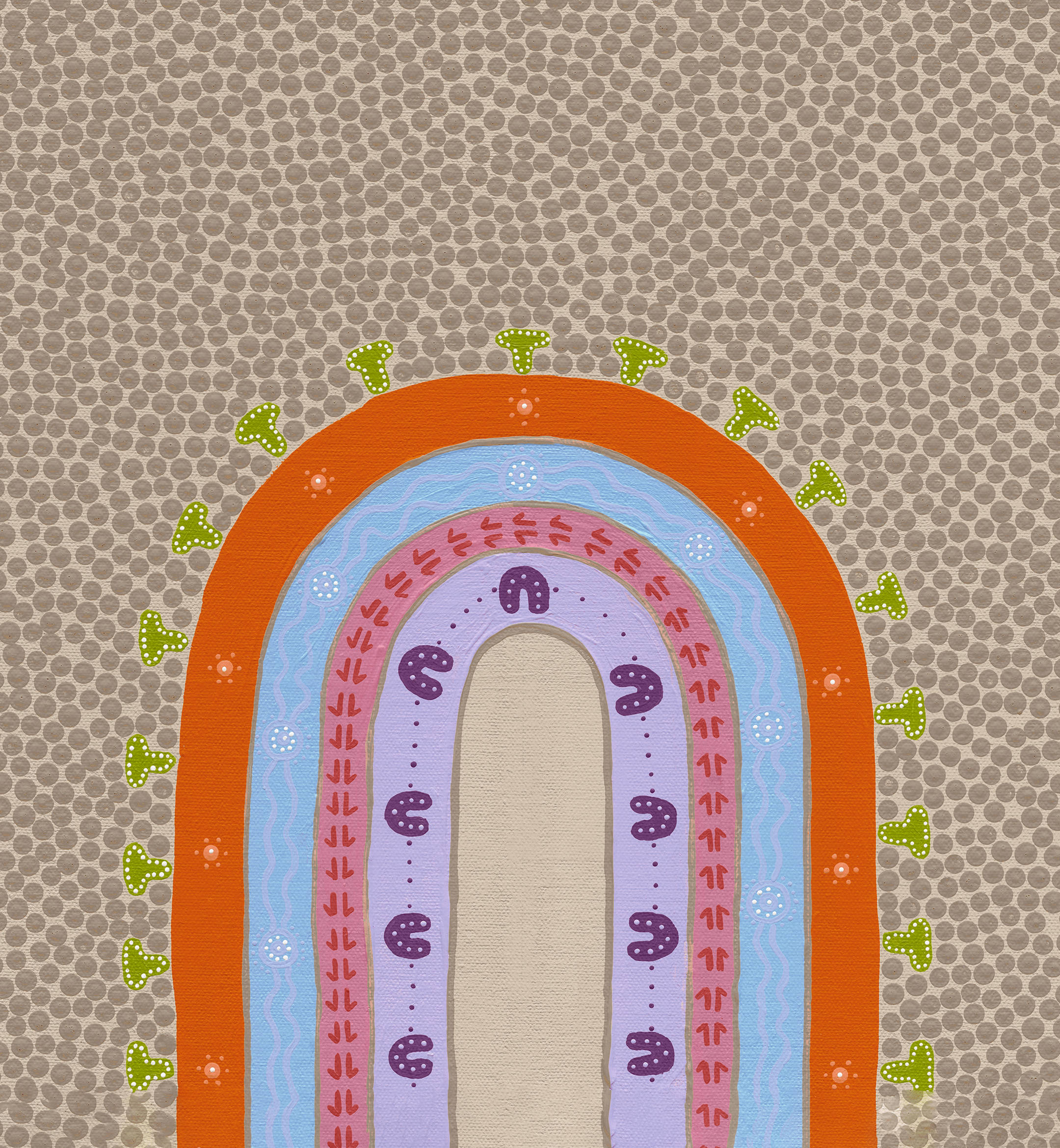 Indigenous Artwork, rainbow arch, patterned bands, Full HD Phone Wallpaper