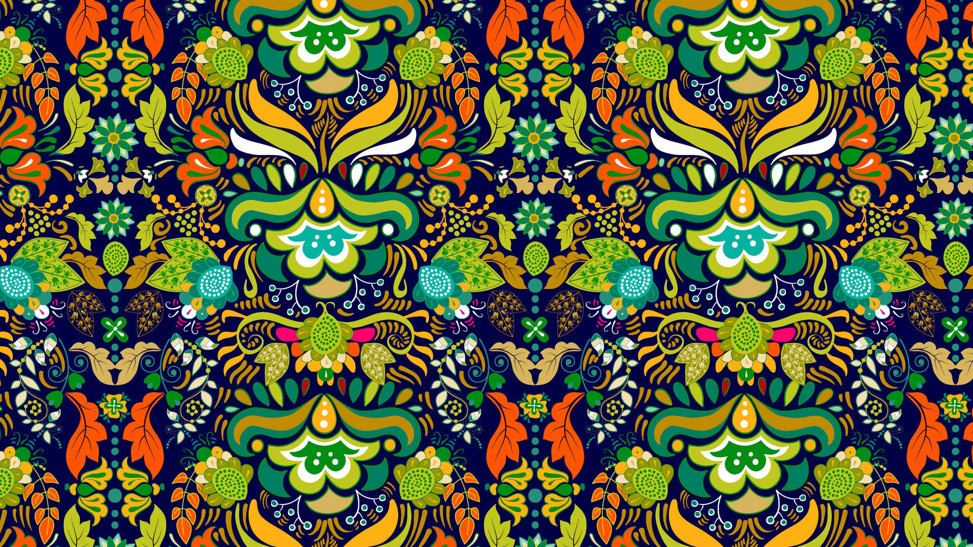 textile ornament, green pattern, folk art, Full HD Desktop Wallpaper