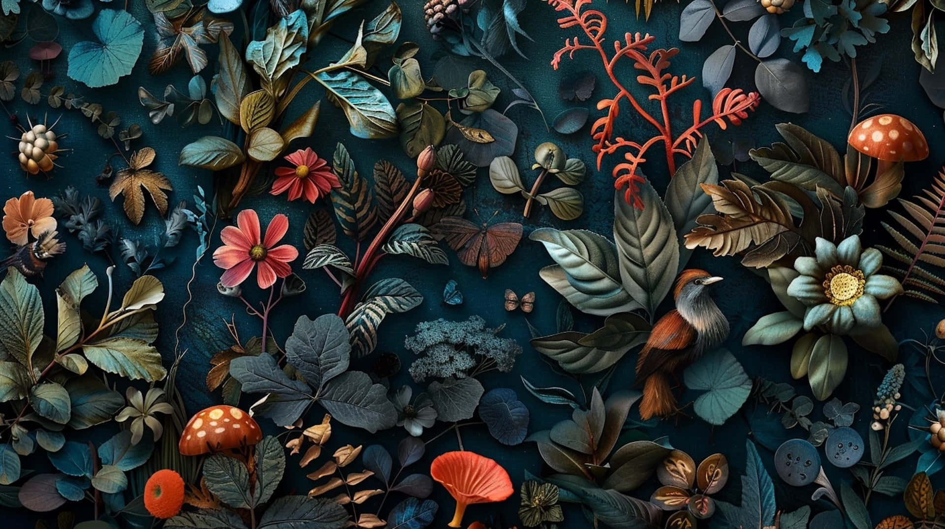 goblincore, forest floor, vibrant flora, Full HD Desktop Wallpaper