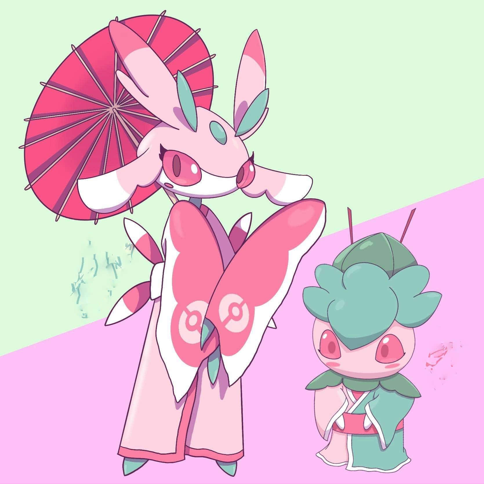 Fomantis, Japanese kimono, anime-style, HD Desktop Wallpaper
