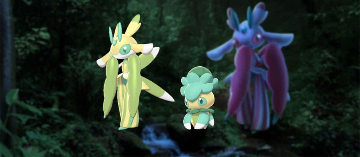 Fomantis, lush jungle, glowing stream, SD Desktop Wallpaper