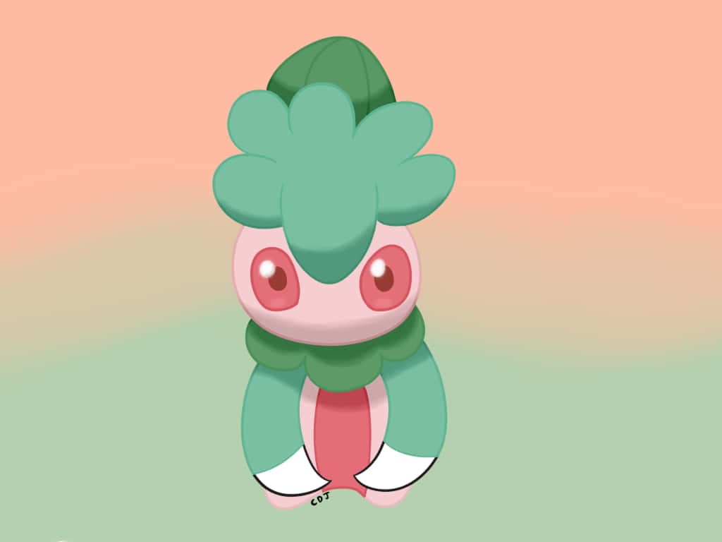 Fomantis, light pink, green leafy hair, SD Desktop Wallpaper