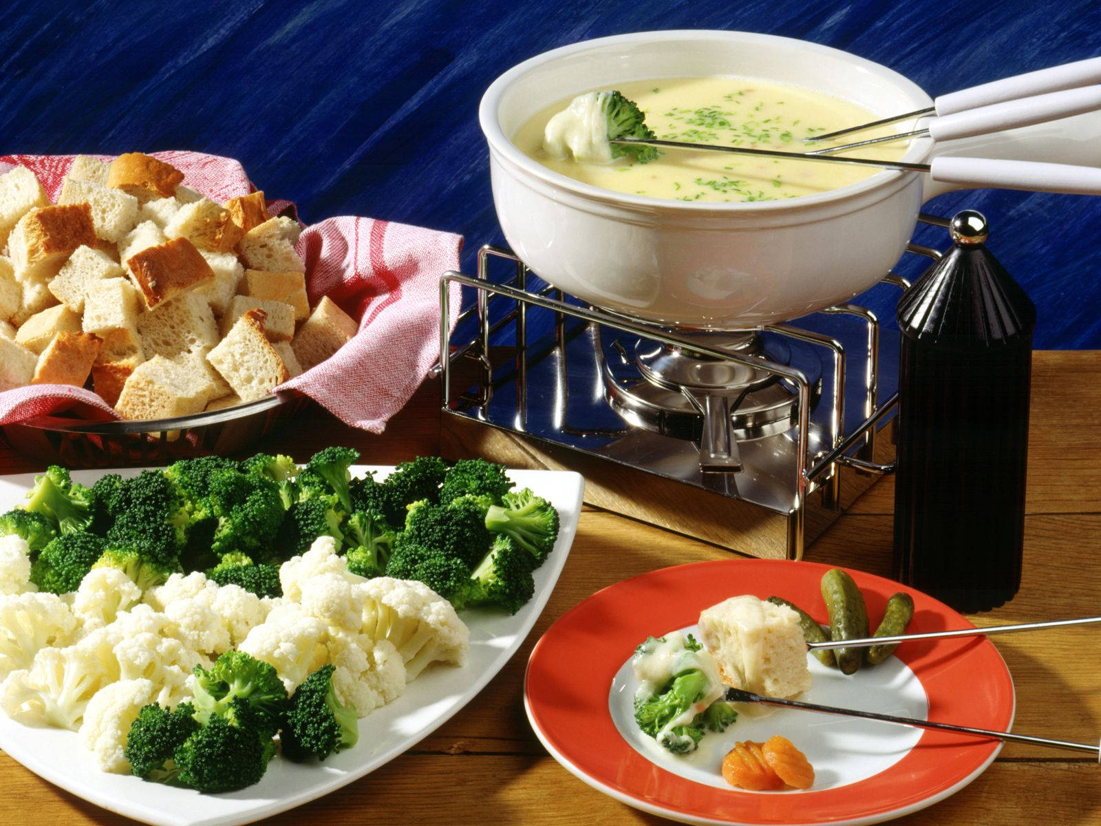 fondue, broccoli, cauliflower, HD Desktop Wallpaper