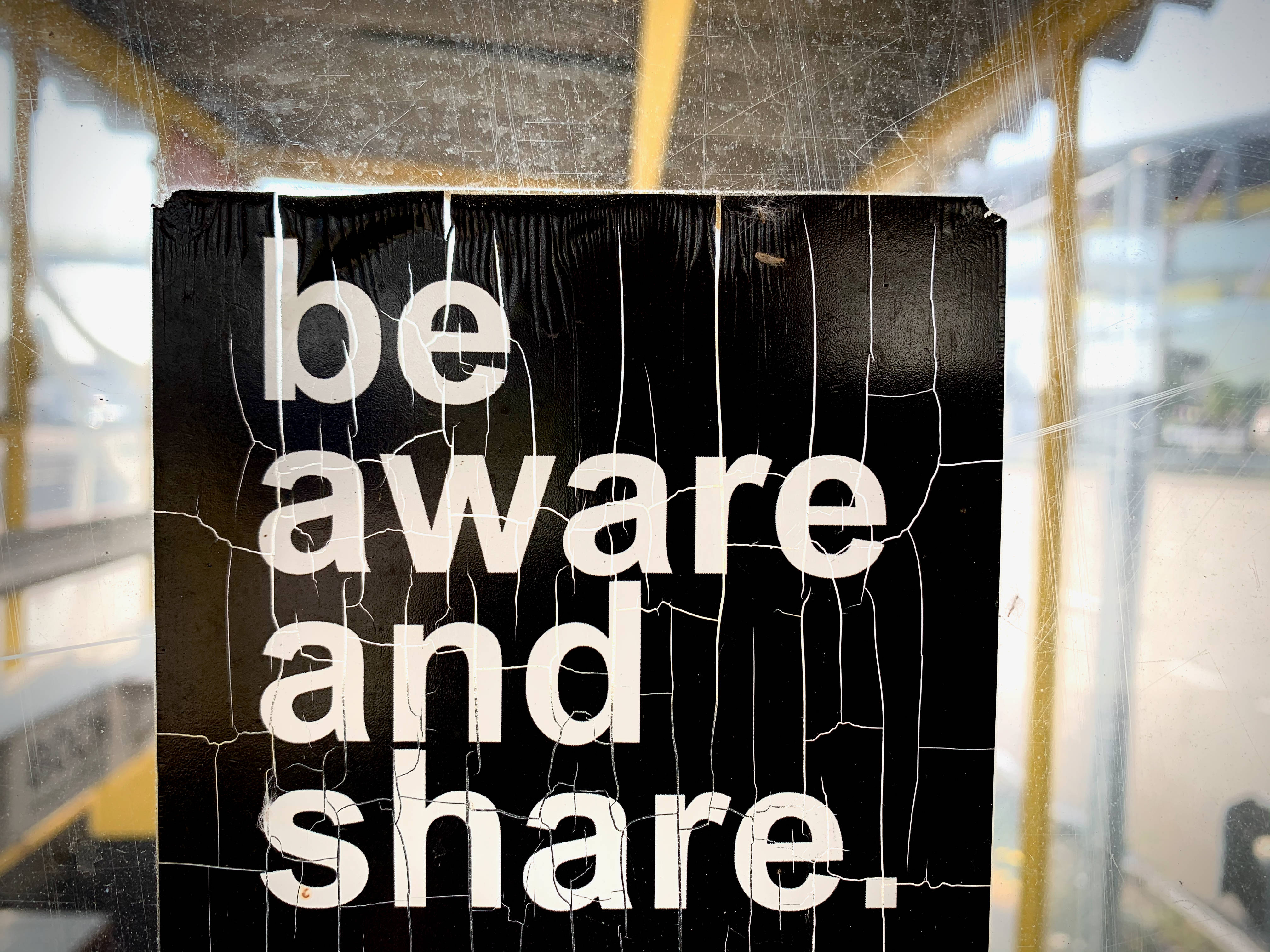 white text, cracked black sign, dirty window, 4K Desktop Wallpaper