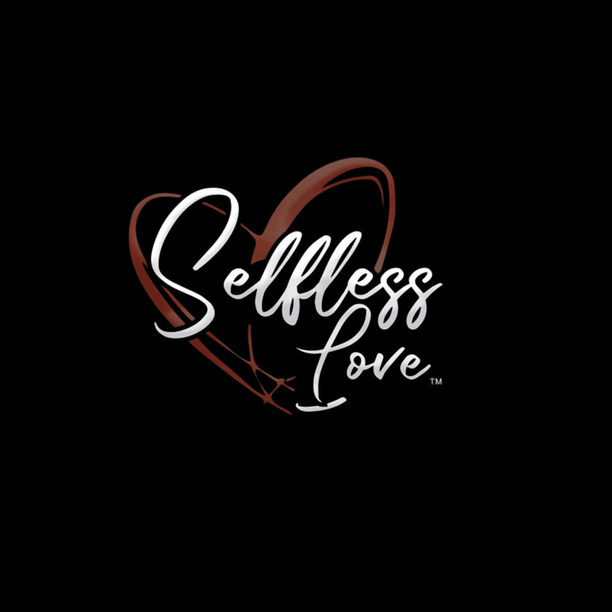 Selfless Love, elegant white script, heart-shaped logo, SD Desktop Wallpaper
