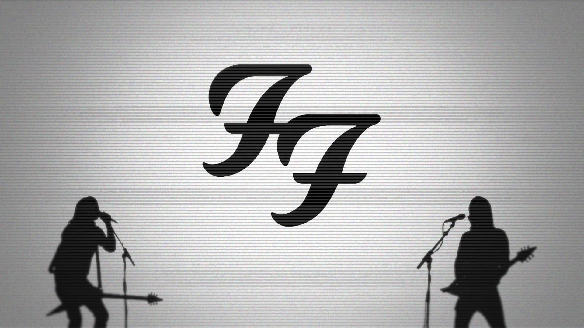 Foo Fighters, silhouette logo, vintage TV screen, Full HD Desktop Wallpaper