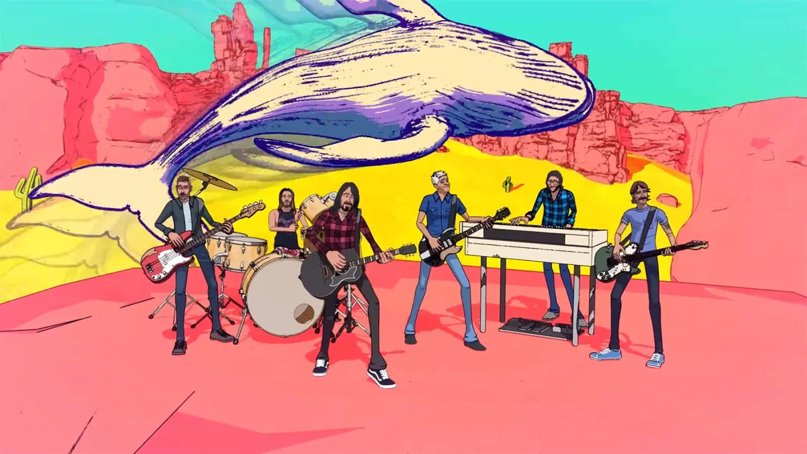Foo Fighters, desert canyon, giant whale, HD Desktop Wallpaper