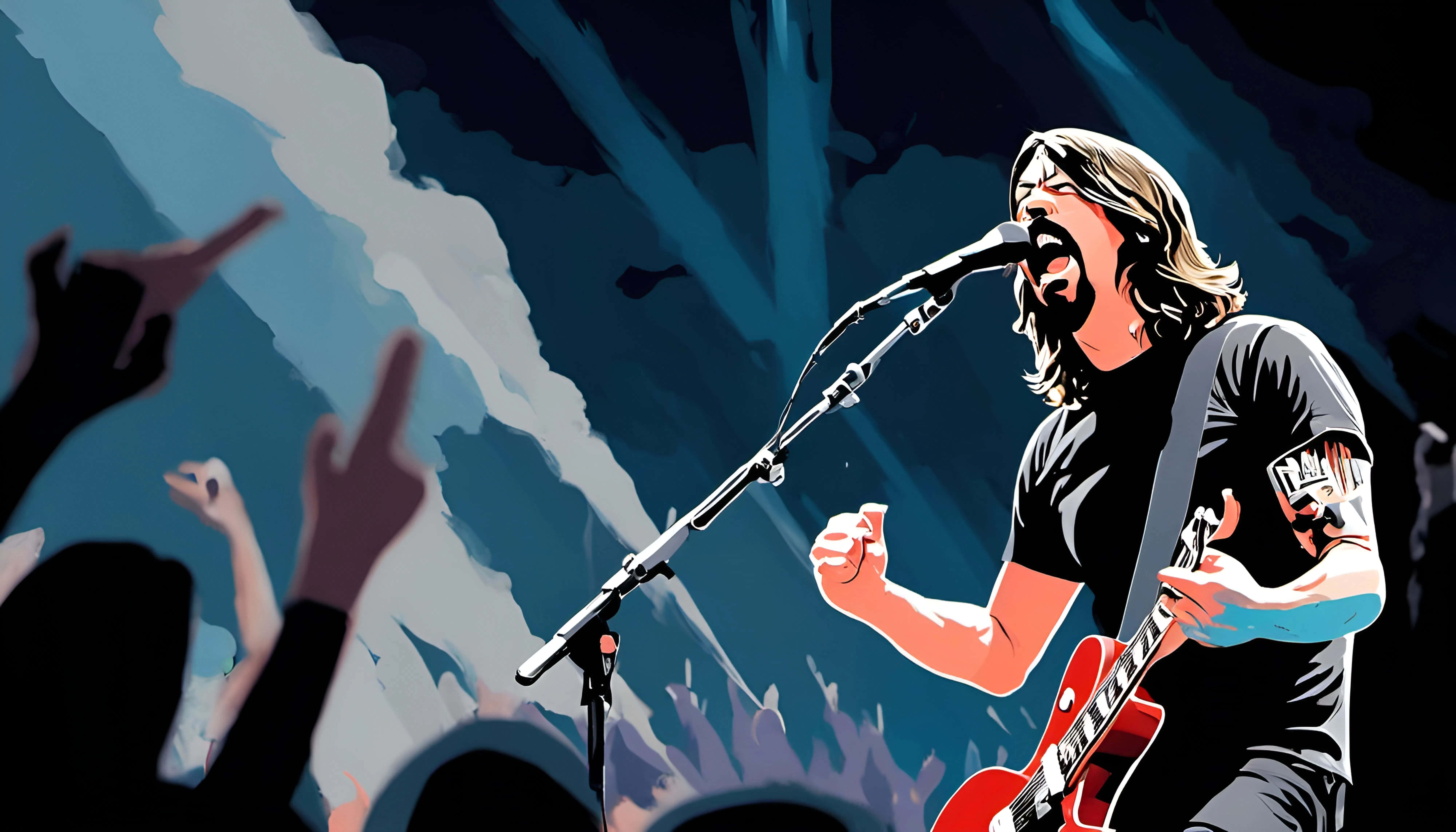 Foo Fighters, live concert, rock guitarist, 8K Desktop Wallpaper