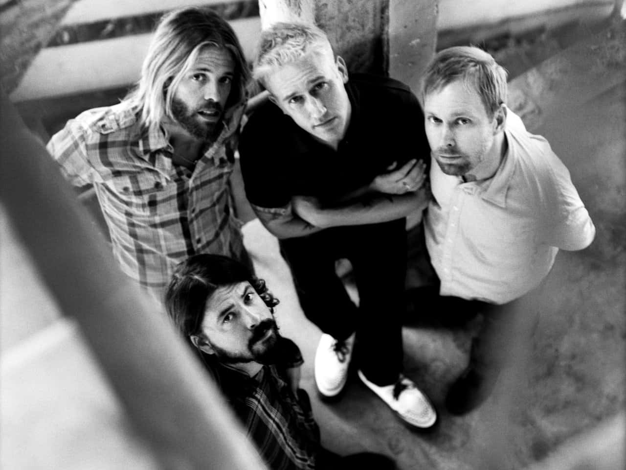 Foo Fighters, band members, staircase, HD Desktop Wallpaper