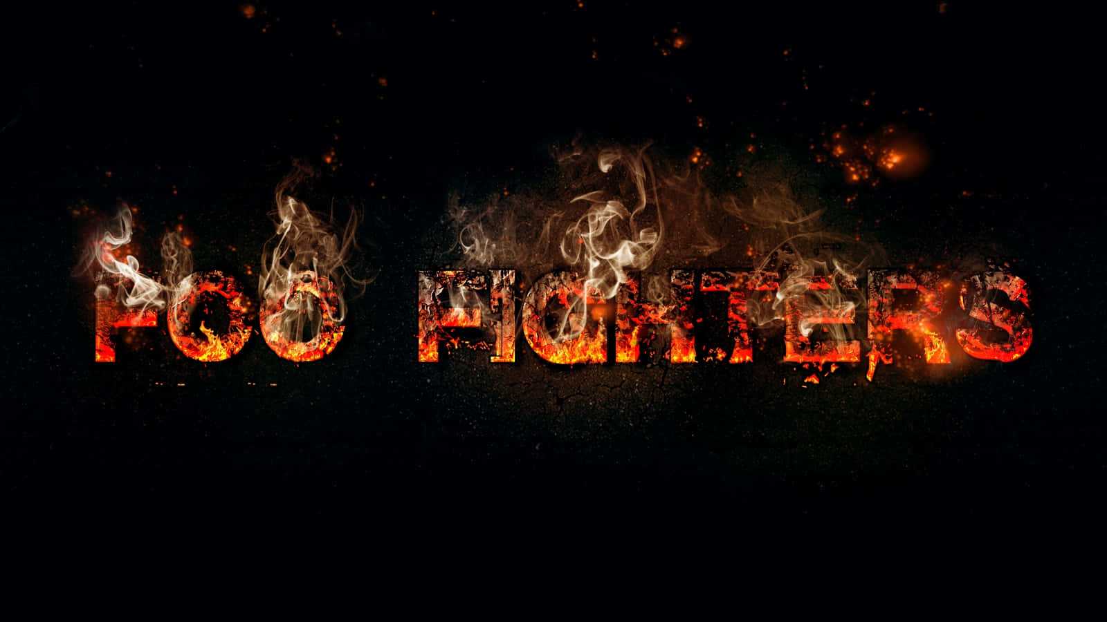 Foo Fighters, flaming text logo, fiery orange flames, HD Desktop Wallpaper