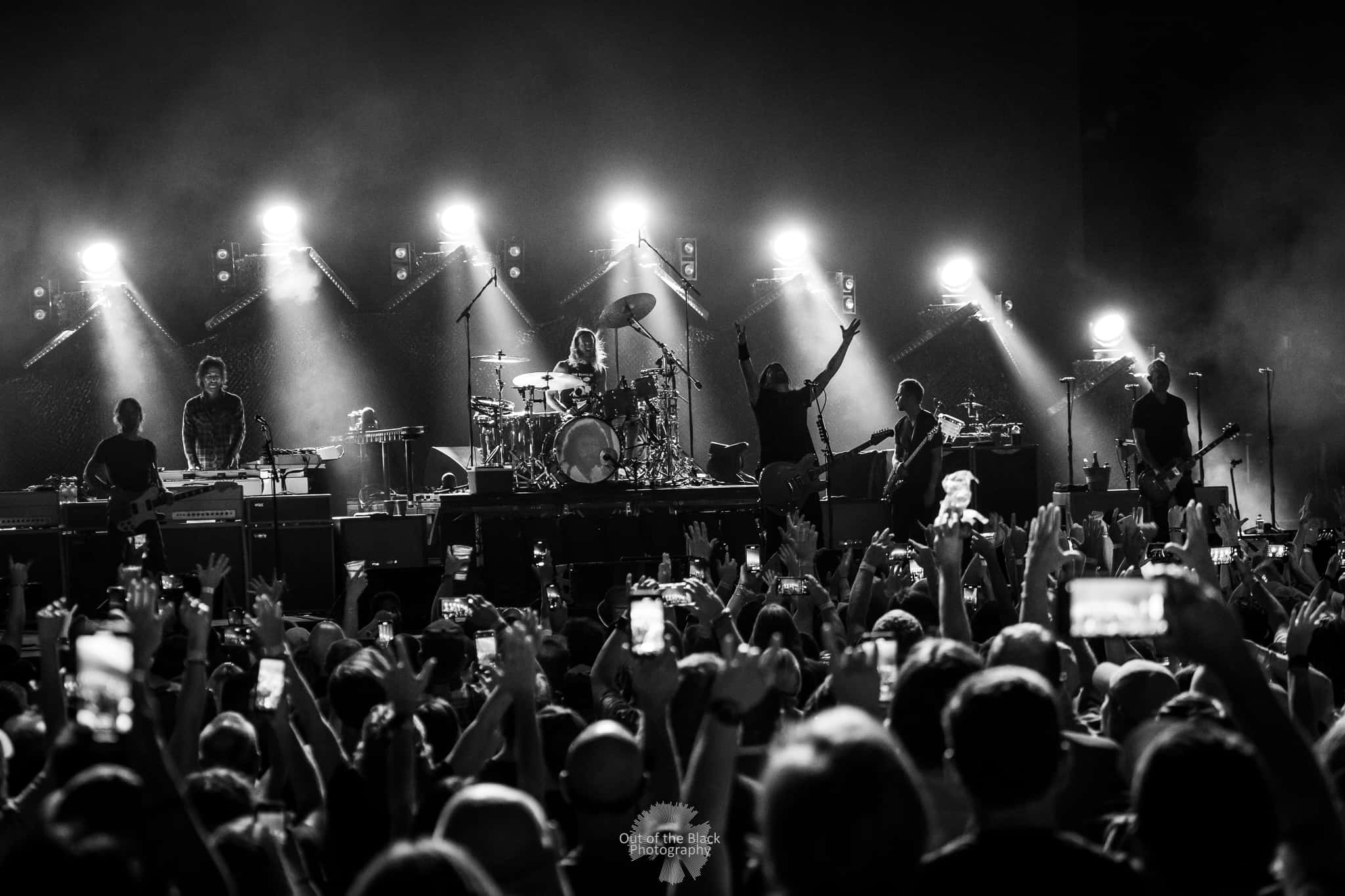 Foo Fighters, concert, black and white, Full HD Desktop Wallpaper