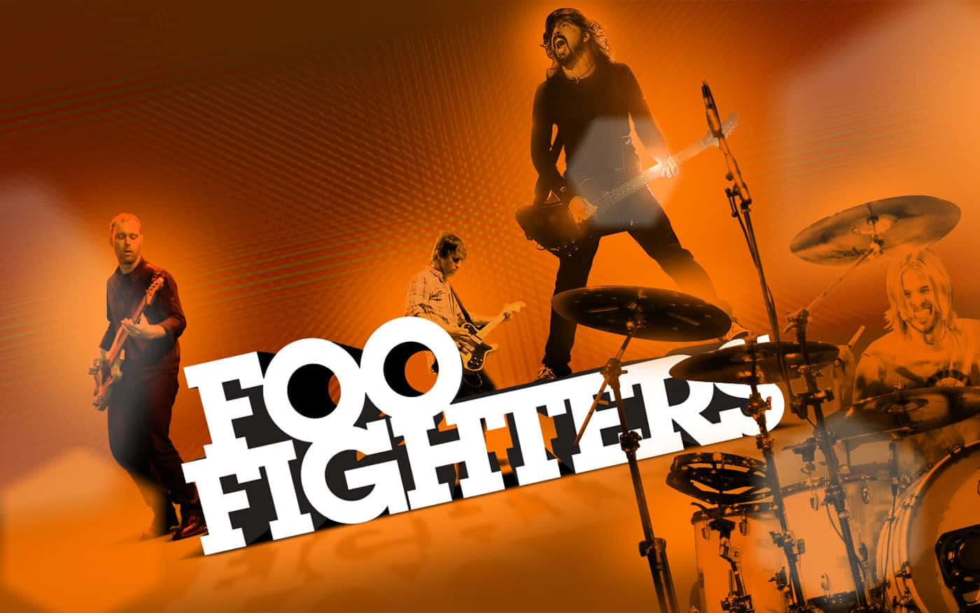 Foo Fighters, stage lights, orange, HD Desktop Wallpaper