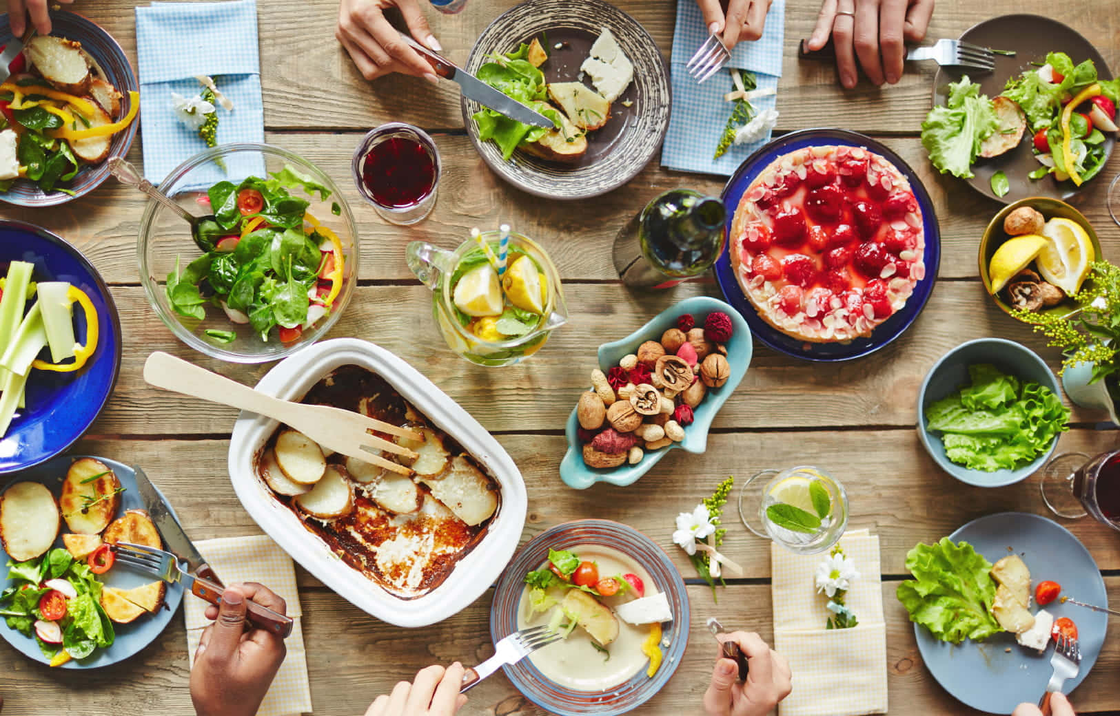 food and beverage, rustic wooden table, top-down view, HD Desktop Wallpaper