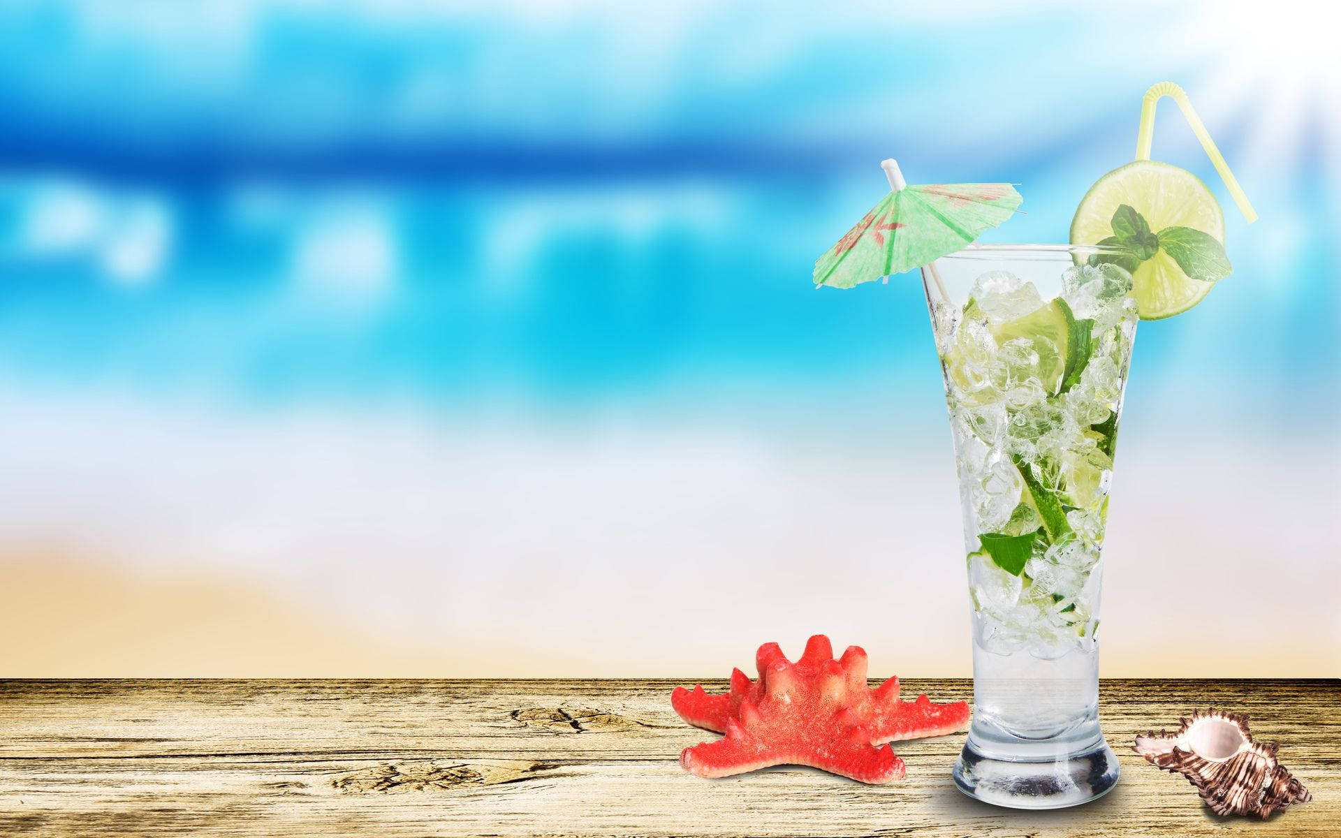 mojito cocktail, lime, mint, Full HD Desktop Wallpaper