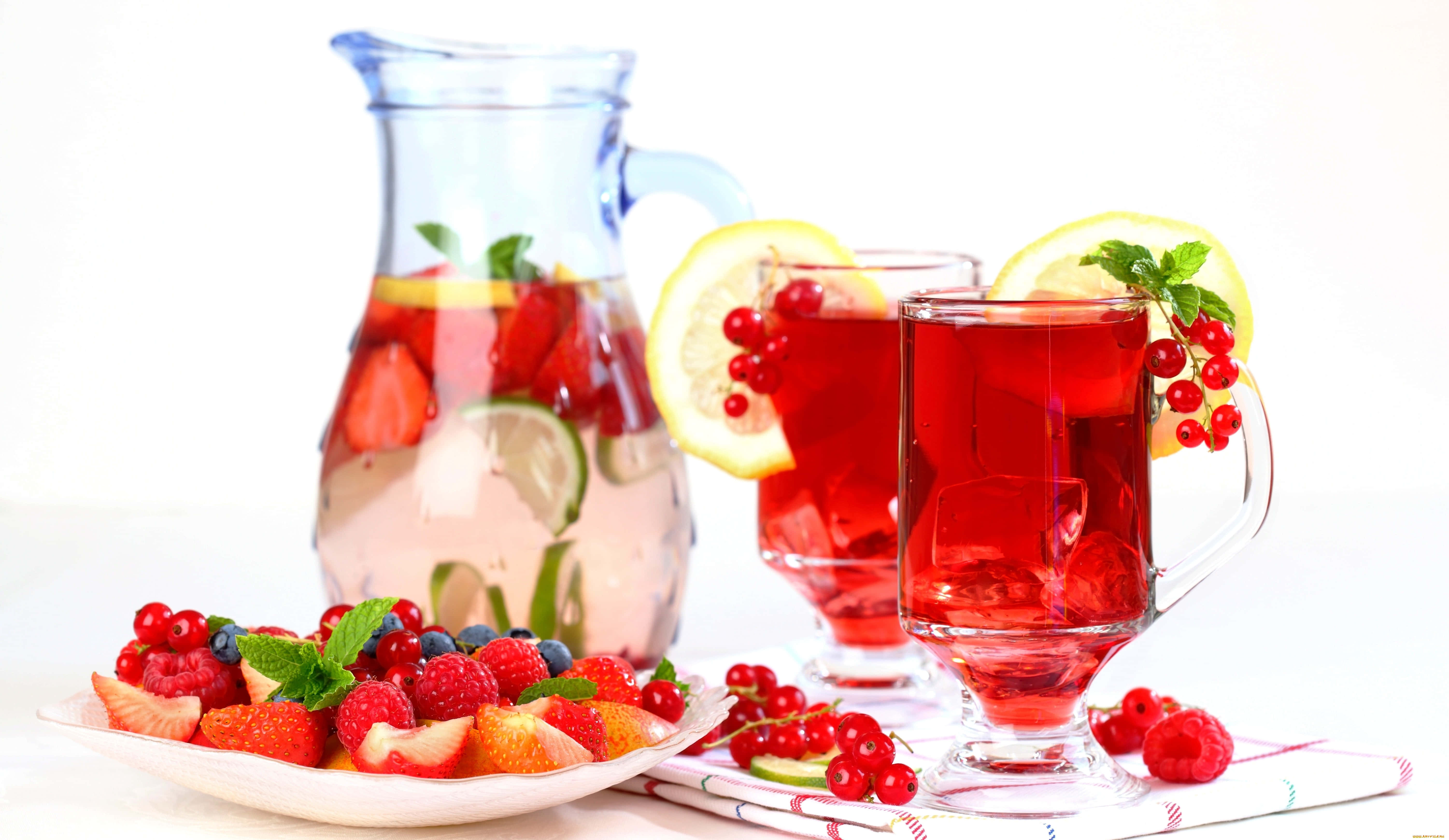 red berry lemonade, fresh berries, mint, 5K Desktop Wallpaper