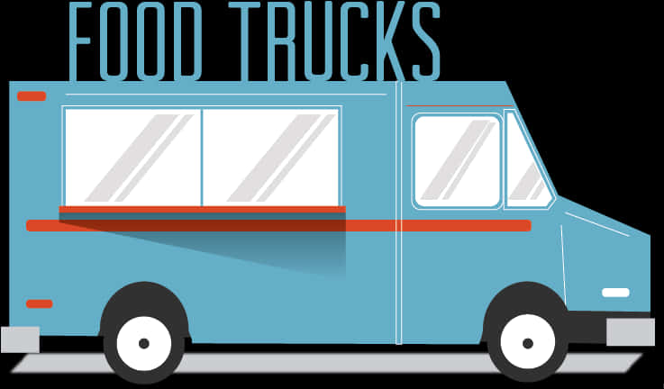 blue food truck, red accents, bold text, SD Desktop Wallpaper