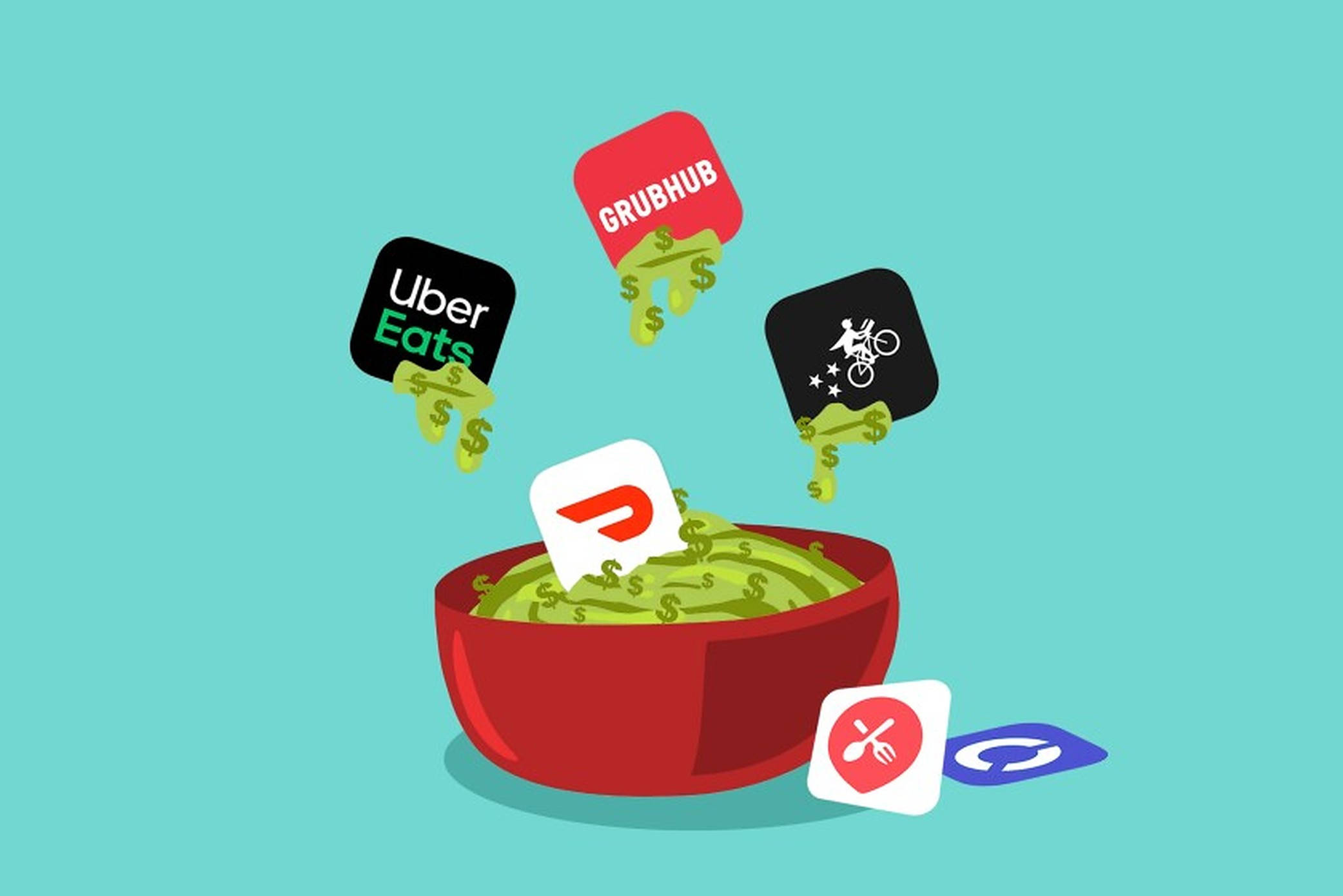 Food Delivery, guacamole, red bowl, Full HD Desktop Wallpaper