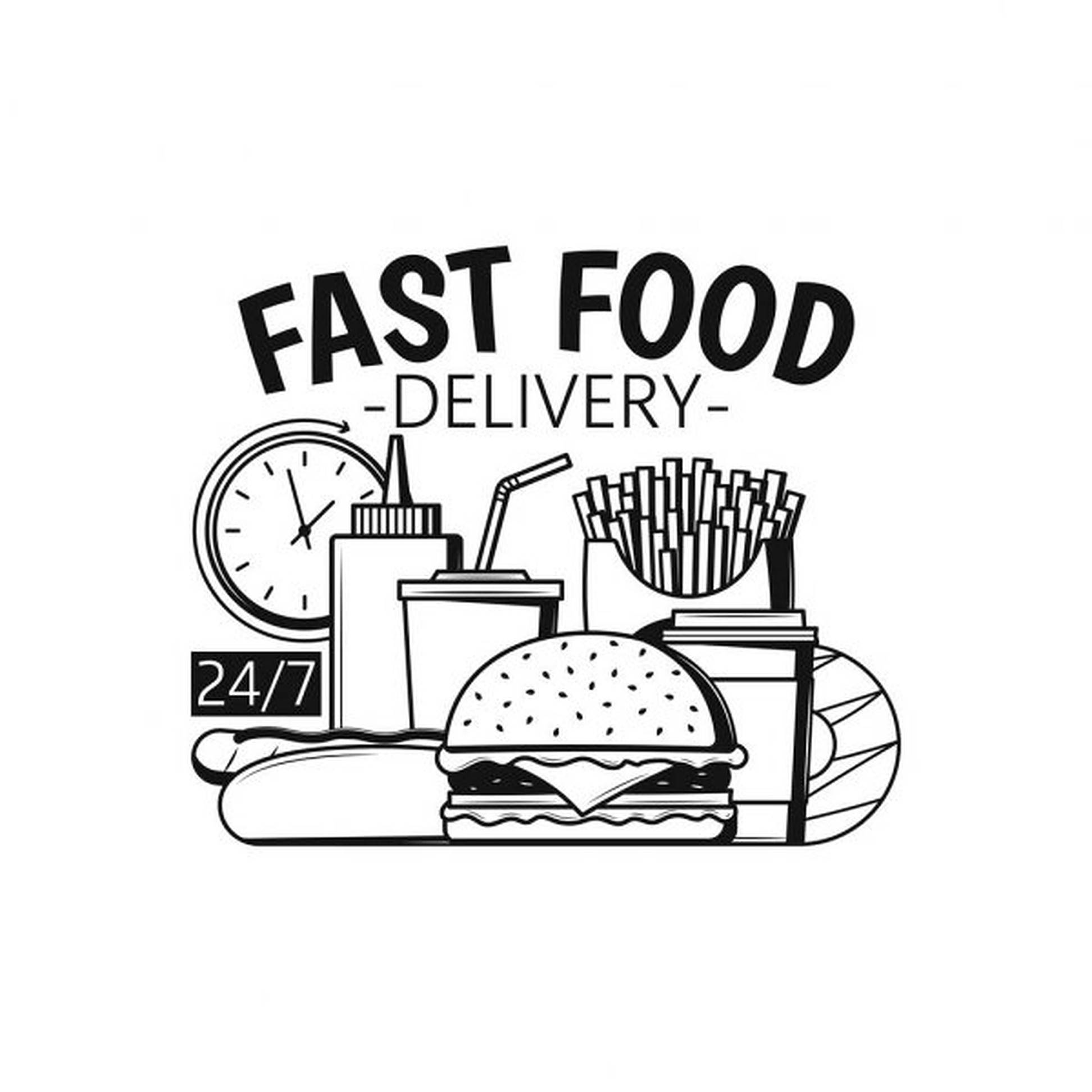 burger, fries, drink, Full HD Desktop Wallpaper