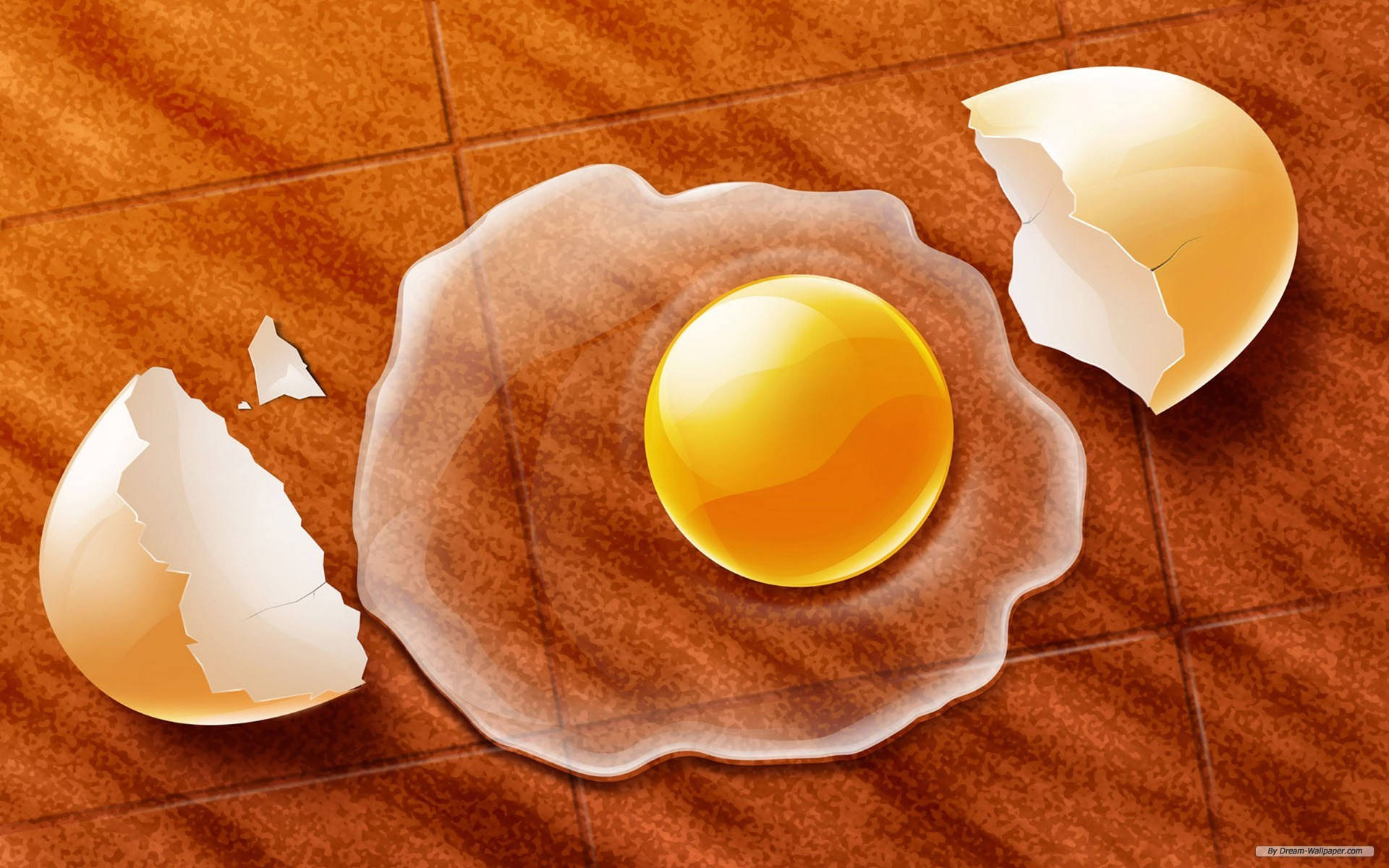 cracked egg, golden yolk, clear white, Full HD Desktop Wallpaper