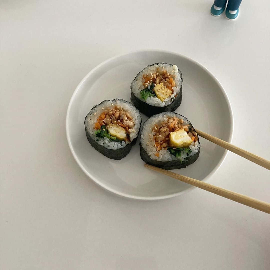 sushi, egg, sesame seeds, SD Desktop Wallpaper