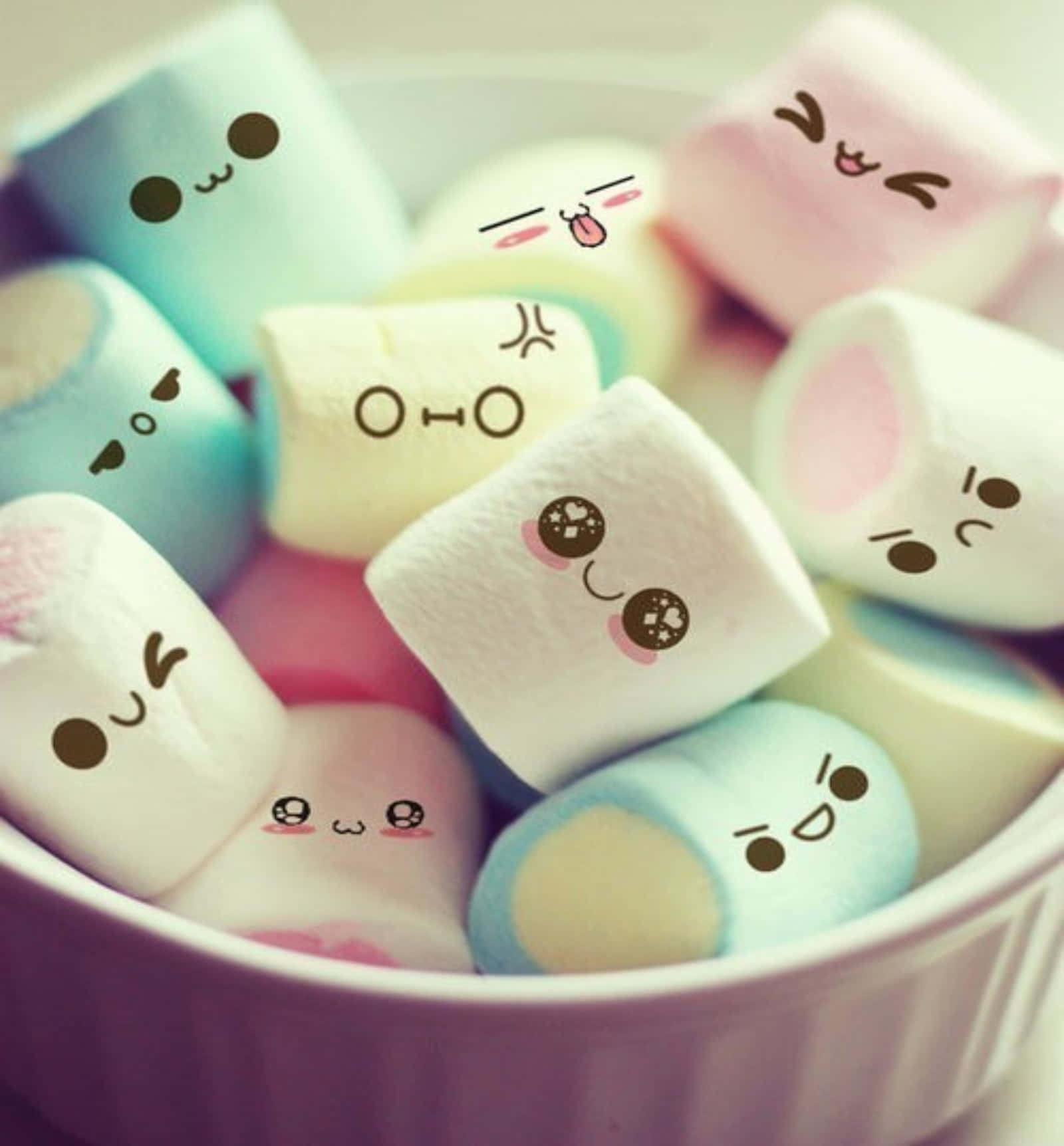 cute food, iPhone display, pastel-colored marshmallows, HD Phone Wallpaper