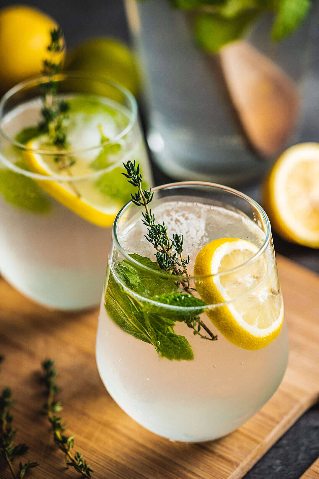lemon soda, lemon-thyme drinks, mint, HD Phone Wallpaper